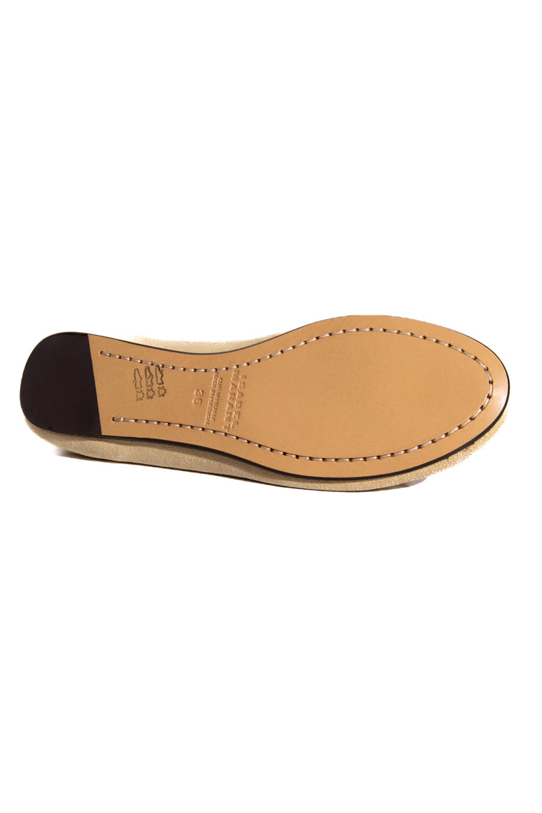 ISABEL MARANT Beige Grommet Bow Ballet Flats (Sz. 36)