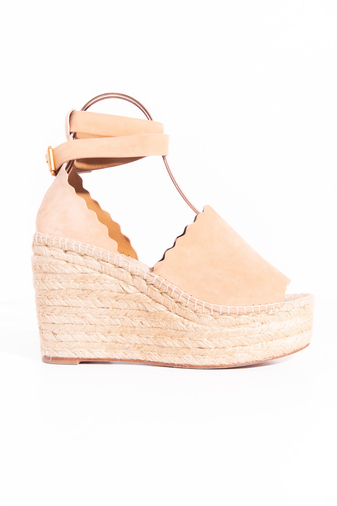 CHLOE Tan Suede "Lauren" Espadrille Wedges (Sz. 41)