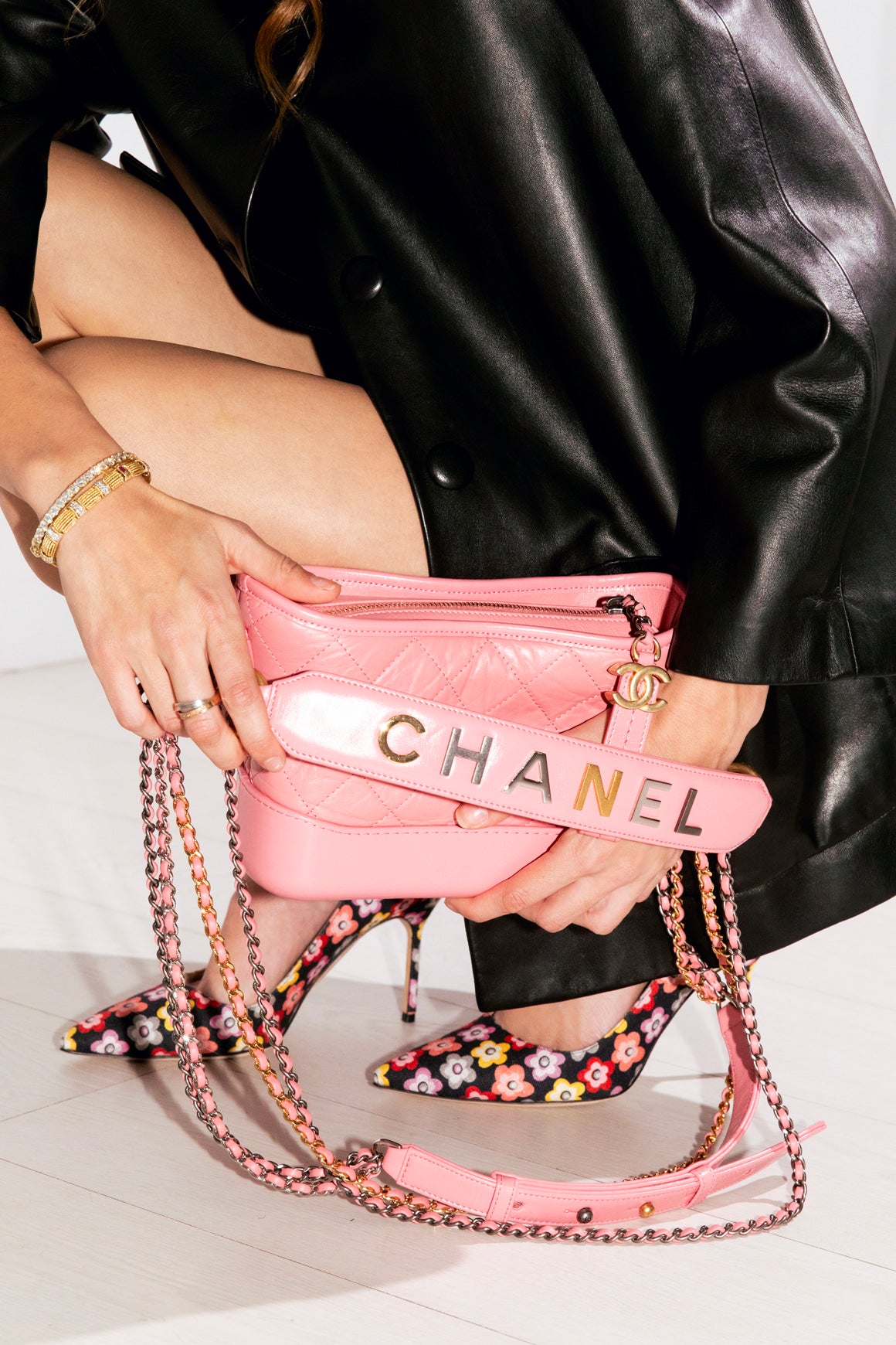 CHANEL Pink Gabrielle Two Way Bag