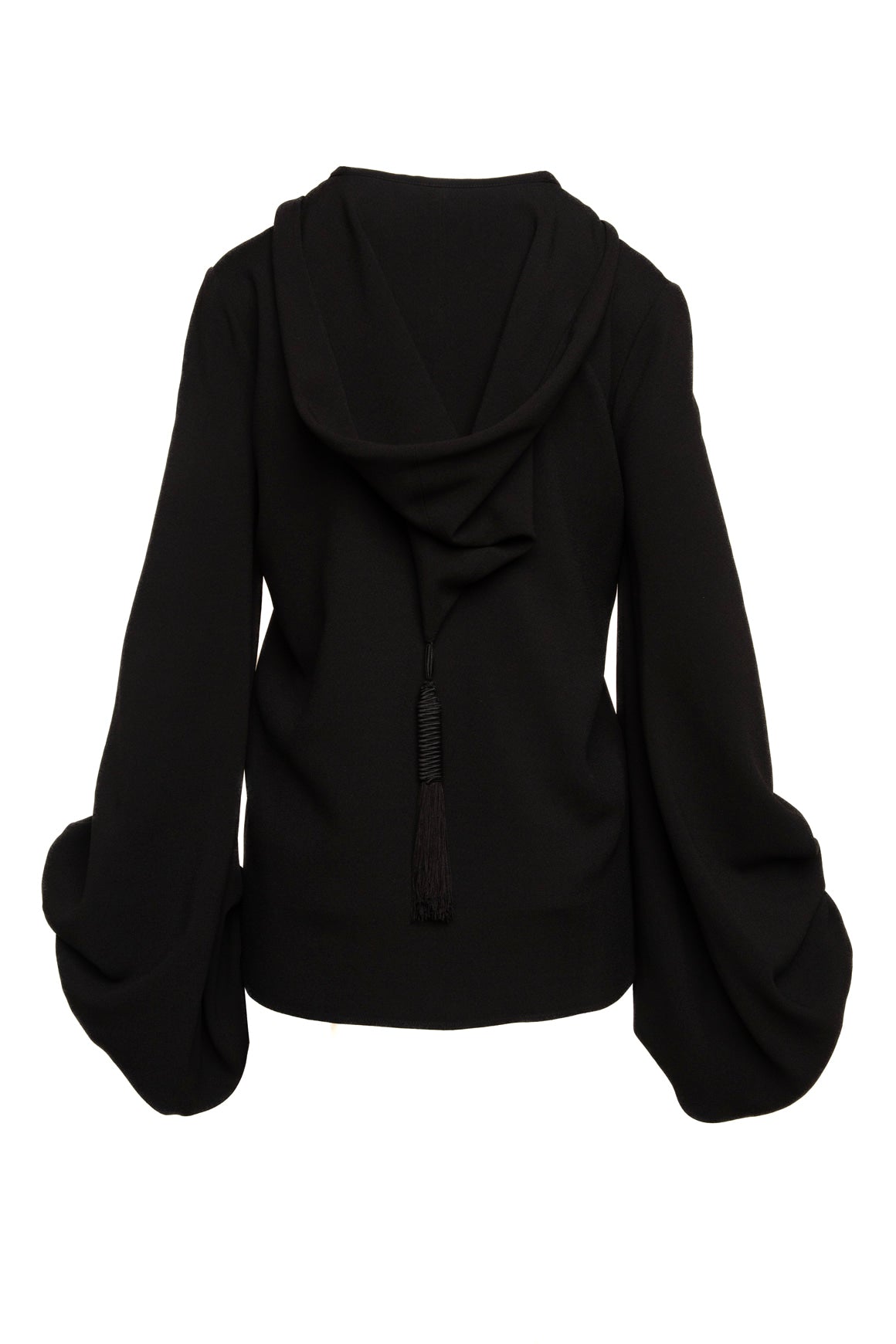 SAINT LAURENT Hooded Balloon Sleeve Blouse (Sz. 36/2)