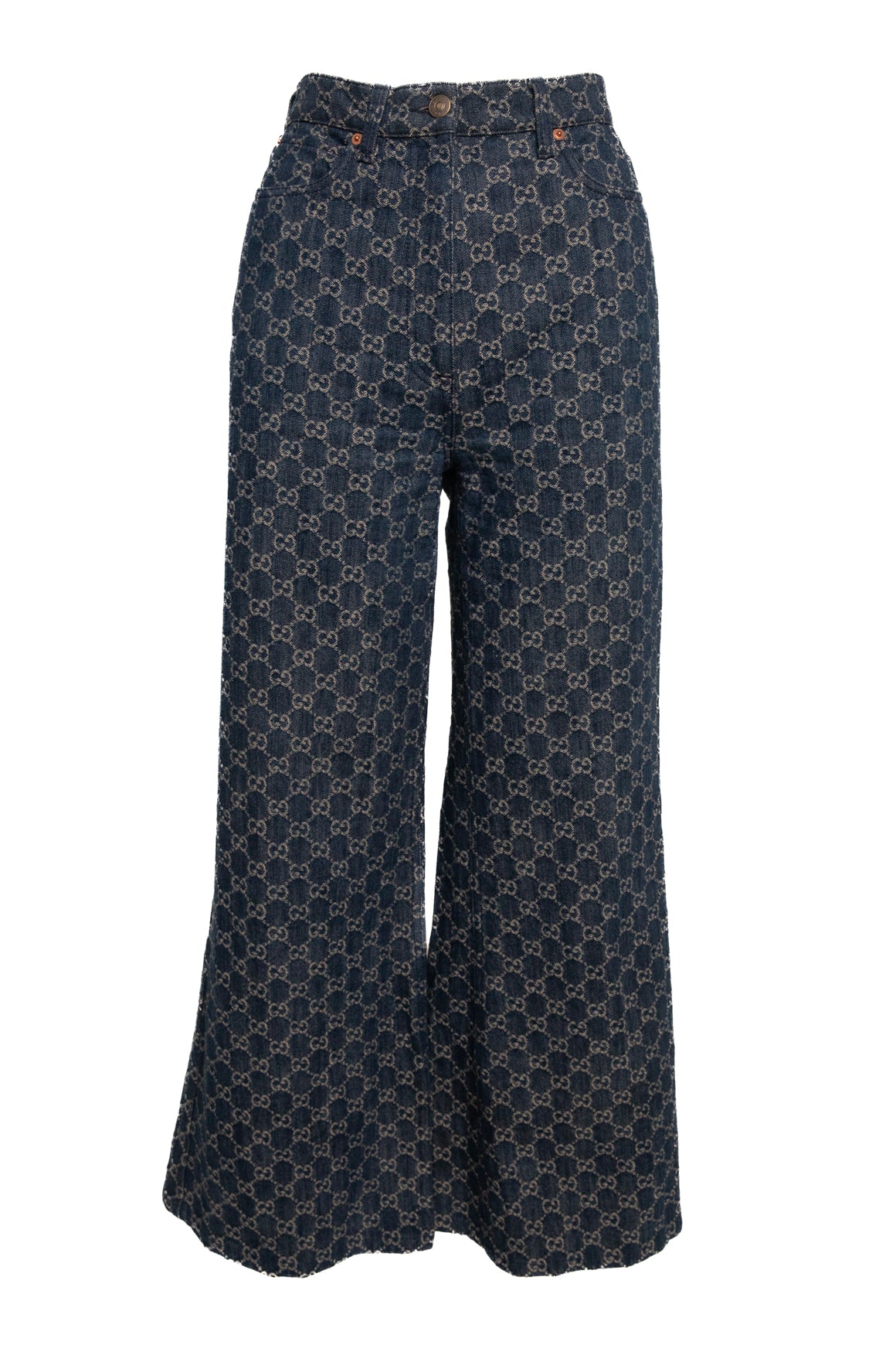 GUCCI Dark Wash GG Mono Wide Leg Jeans (Sz.28)