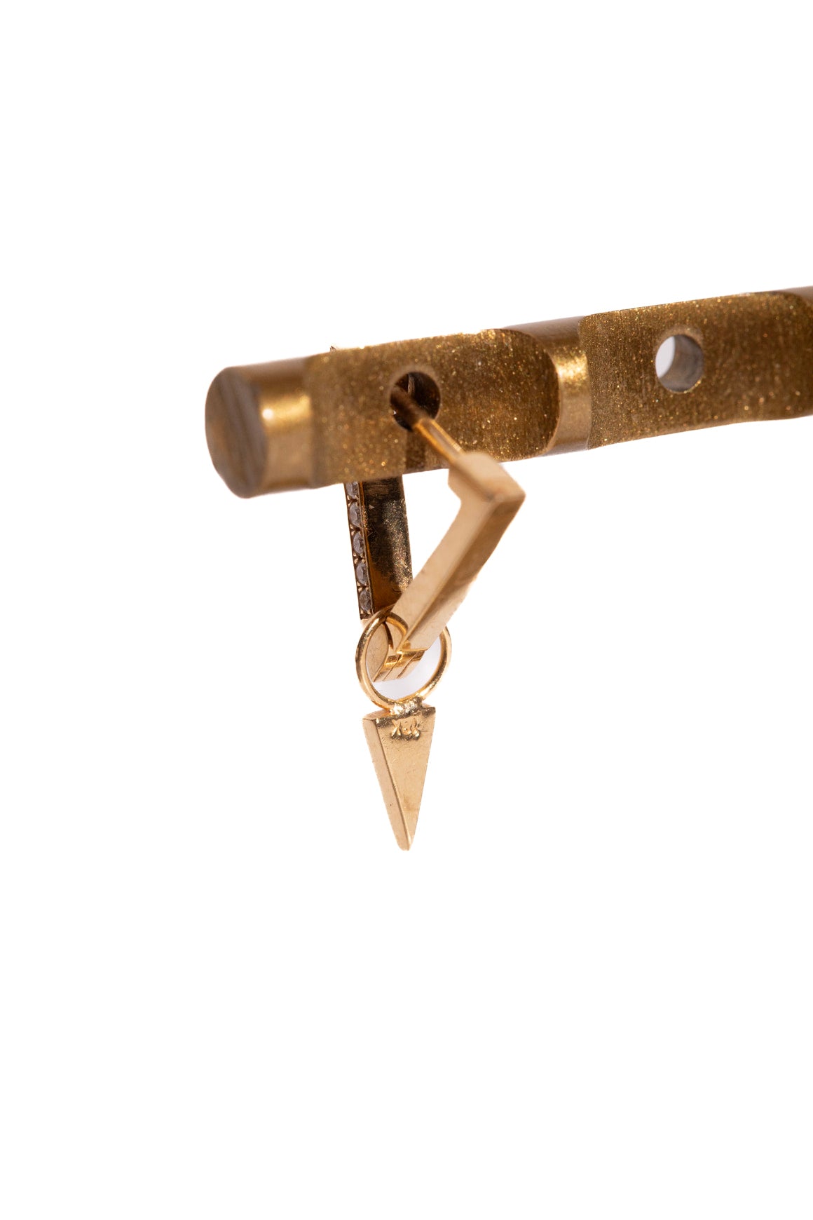 AZLEE 18K Gold Diamond Triangle Huggies