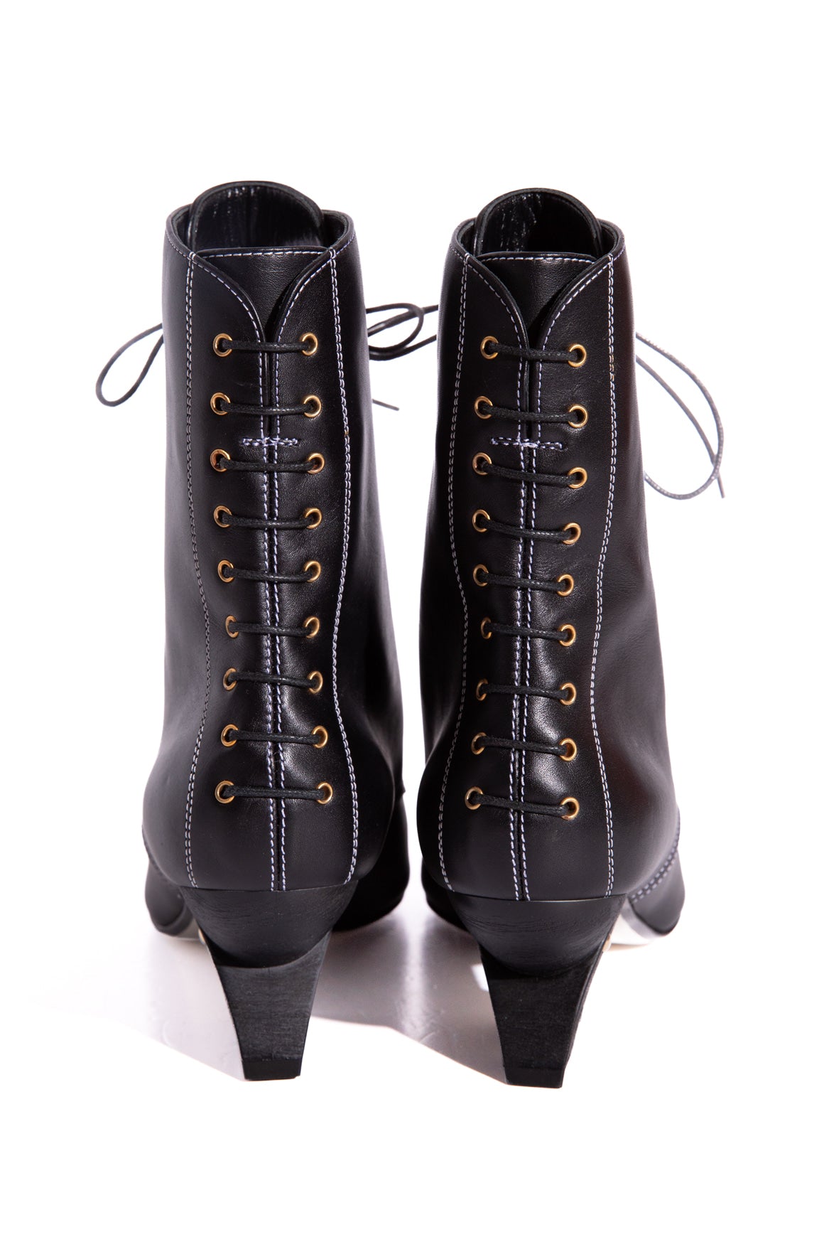 LOEWE Black Lace Up Pointed Toe Booties (Sz. 40)