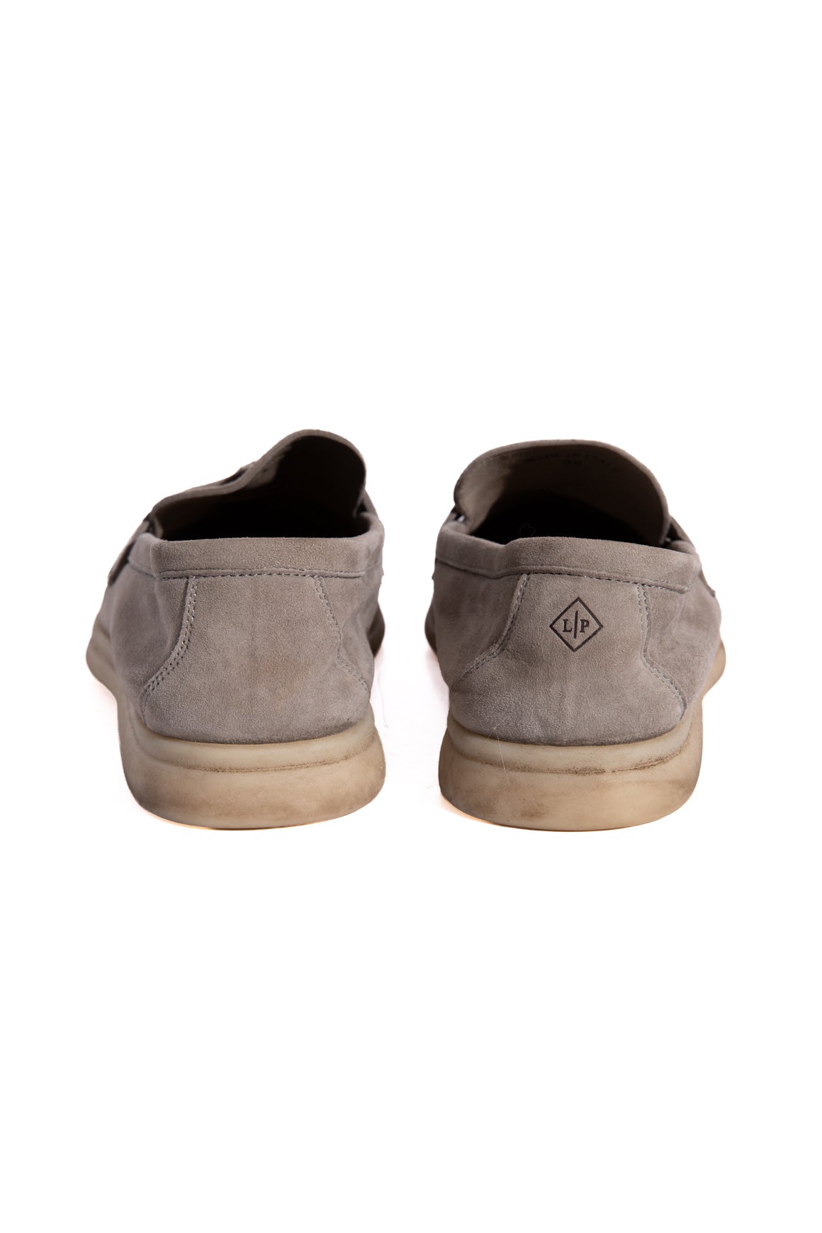 LORO PIANA Grey Suede 'Summer Walk' Loafers (Sz. 38)