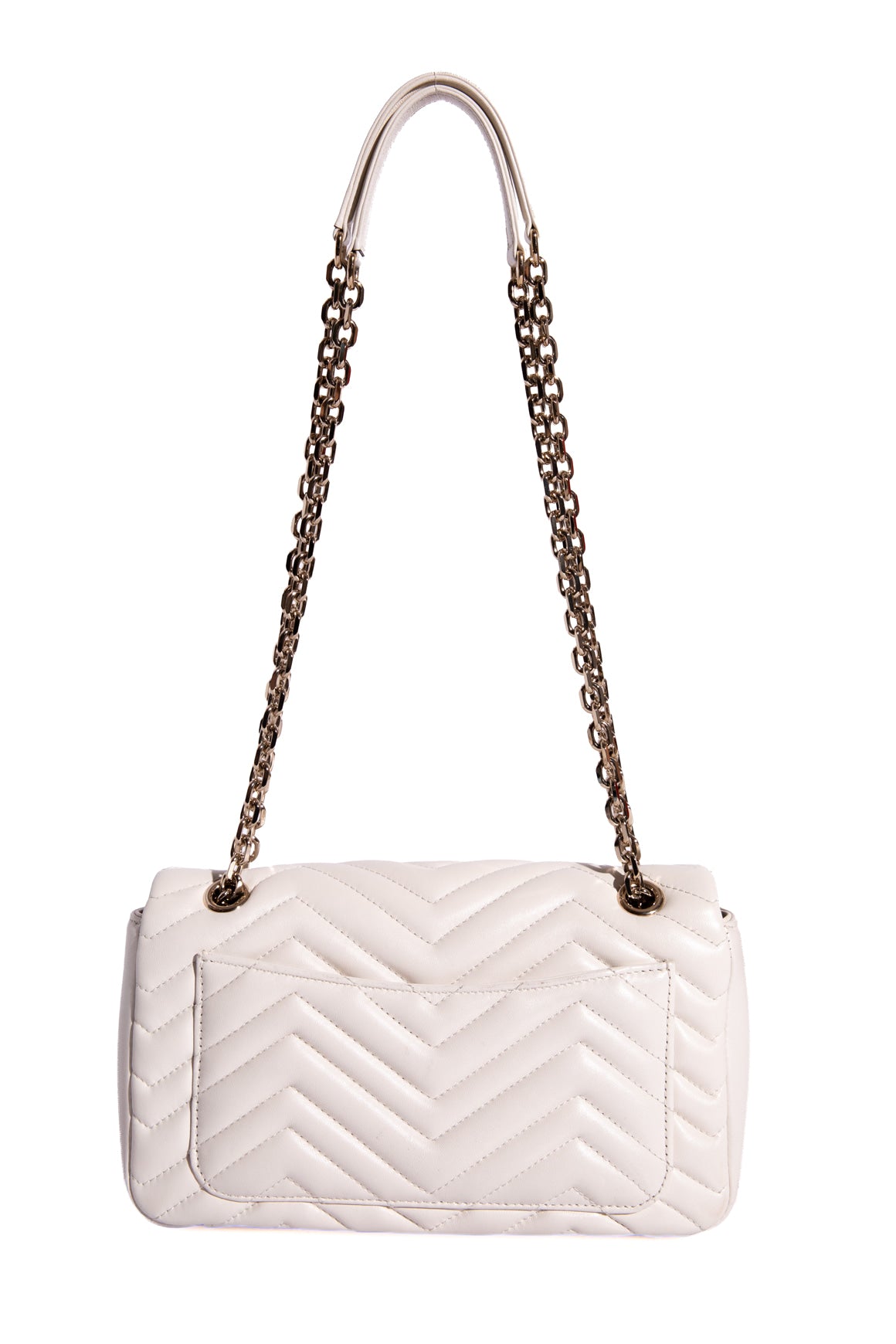 GUCCI White GG Marmont Medium Shoulder Bag
