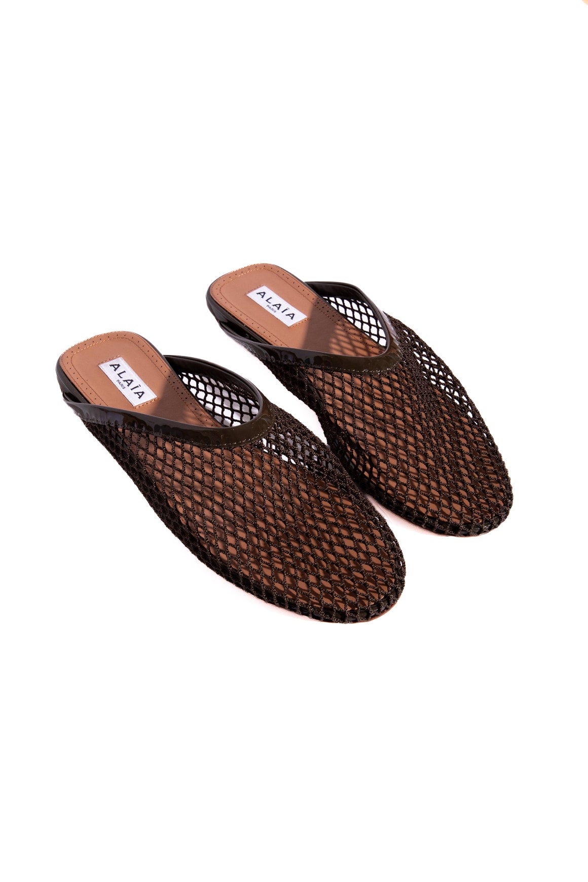 ALAIA Brown Mesh Mules (Sz. 37.5)