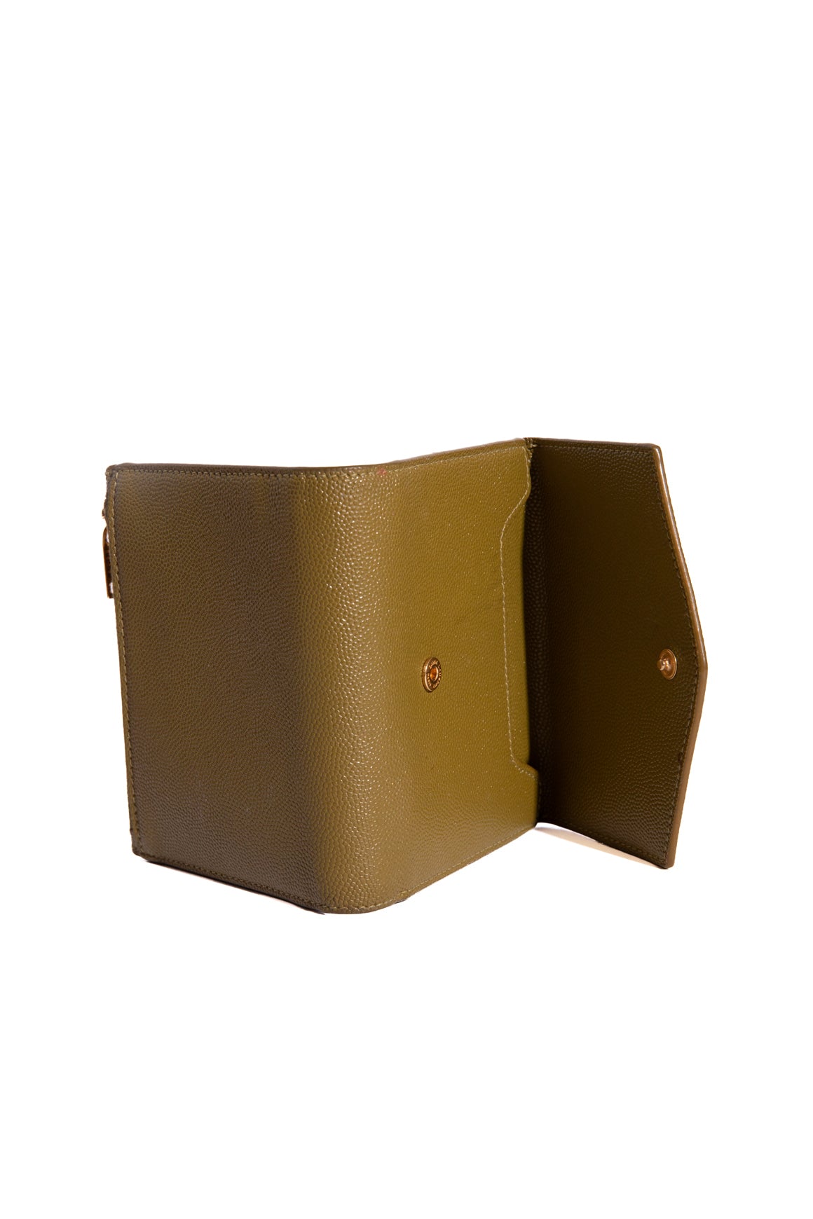 SAINT LAURENT Olive Uptown Compact Wallet