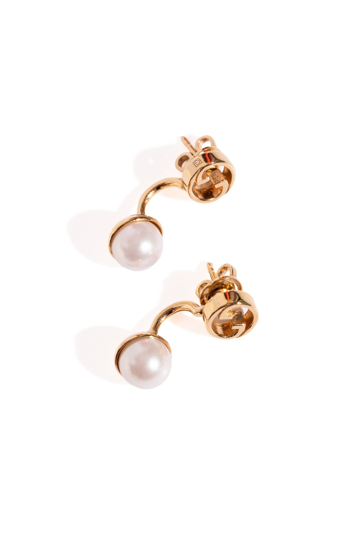 GUCCI Gold GG Pearl Earrings