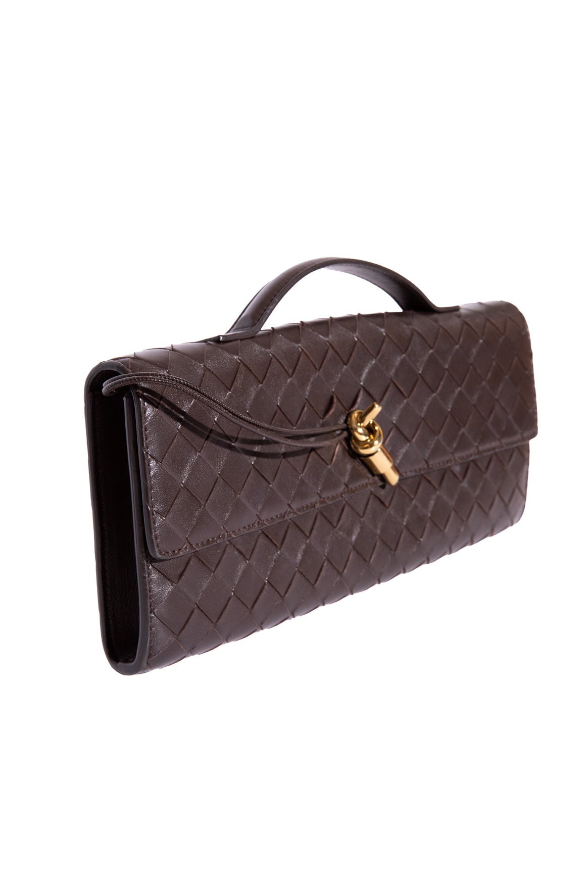 BOTTEGA VENETA Chocolate Andiamo Clutch