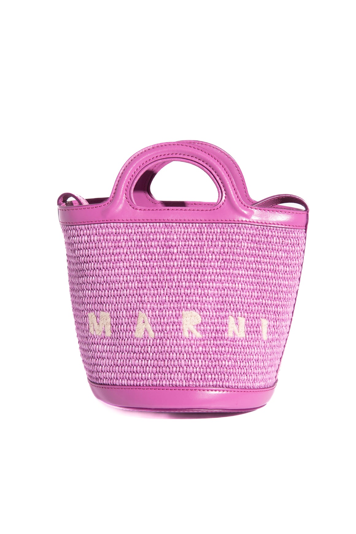 MARNI Purple Straw 'Tropicalia' Micro Tote