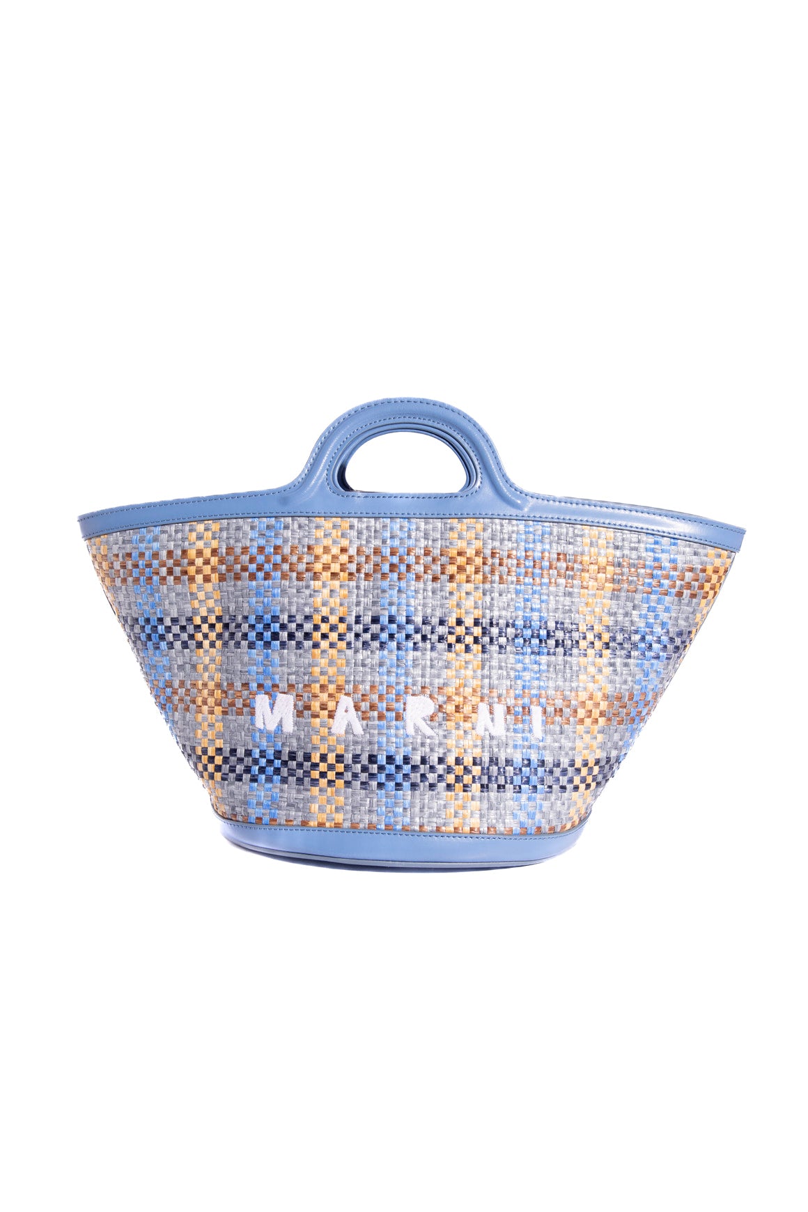MARNI Blue Straw Tropicalia Bag - Small