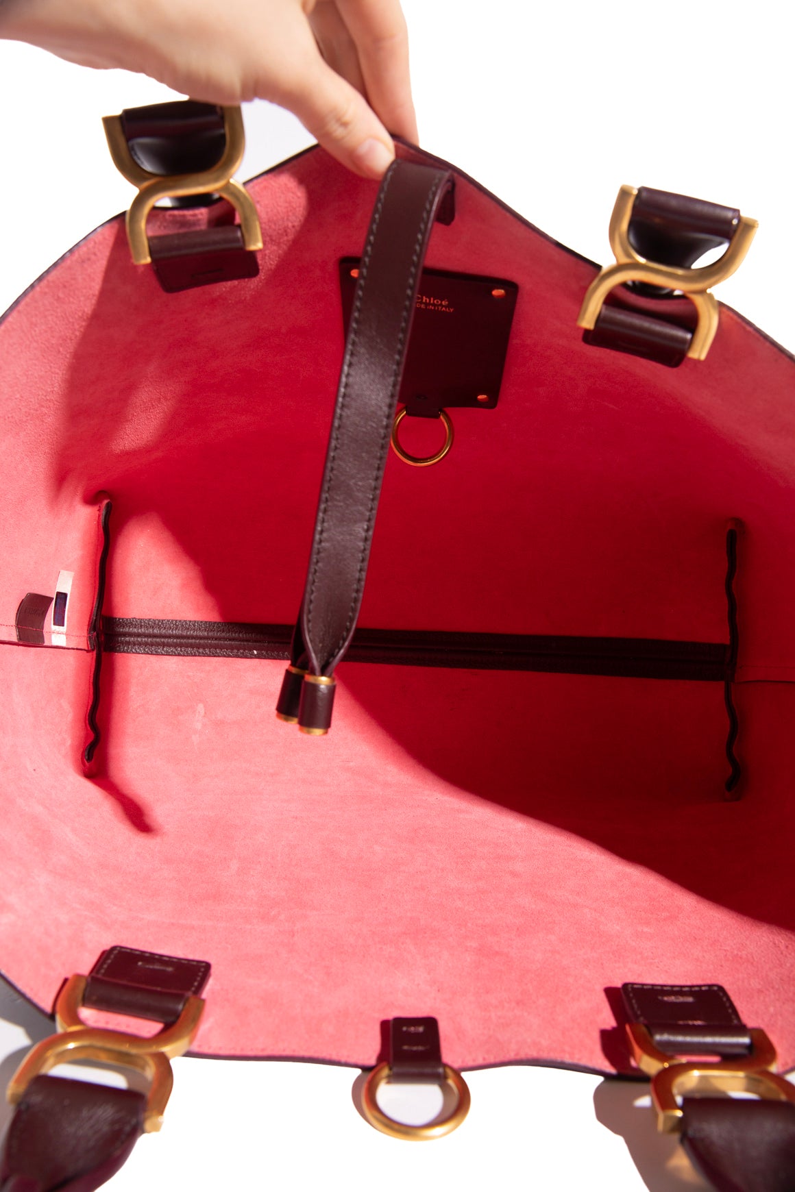 CHLOE Maroon Marcie Tote Bag