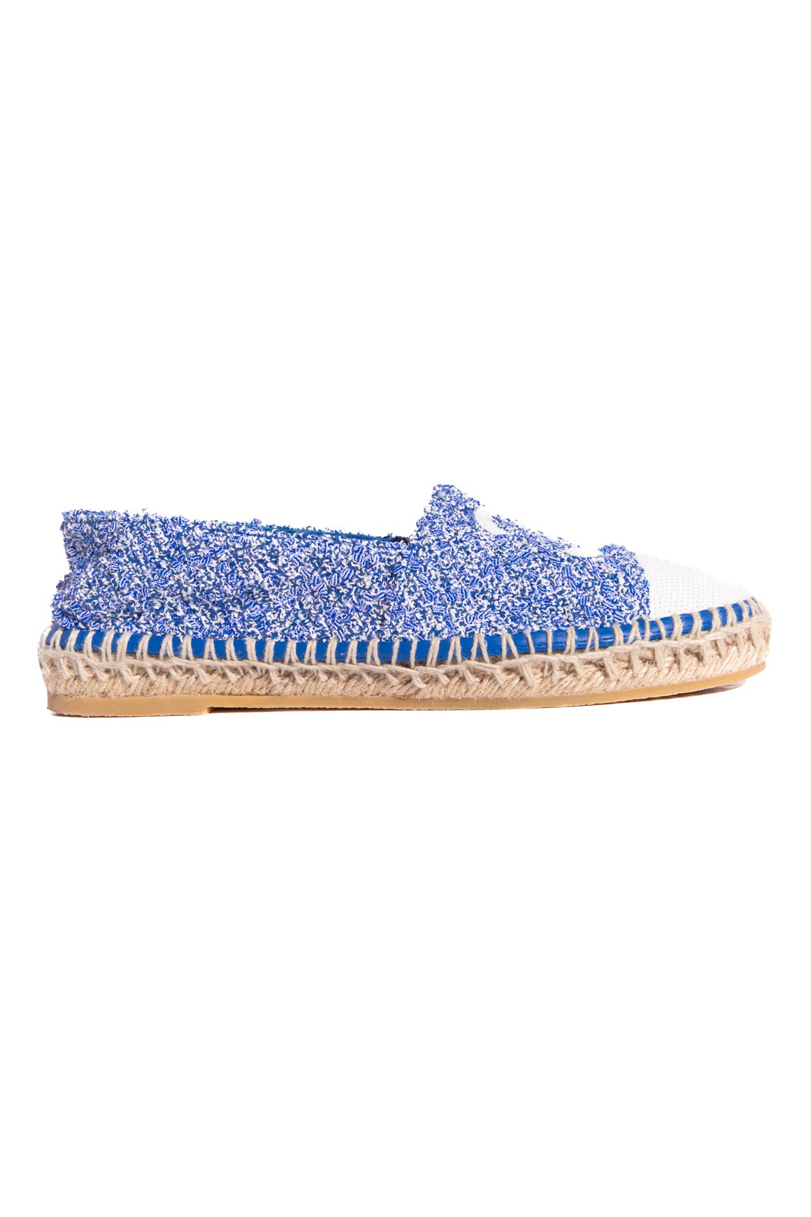 CHANEL Blue & White Sequin Detail Espadrille Loafers (Sz.40)