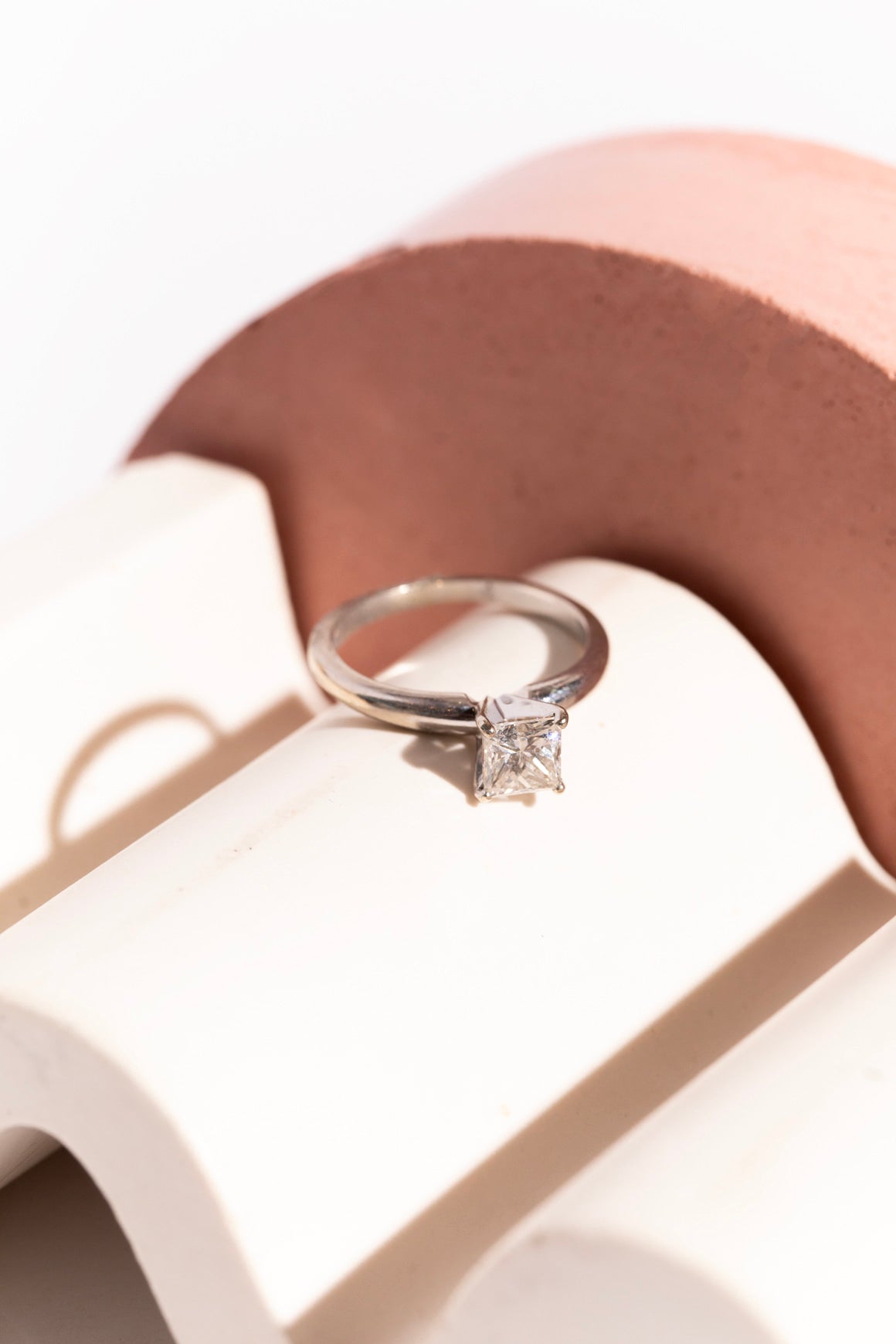 White Gold Princess Cut Diamond Ring