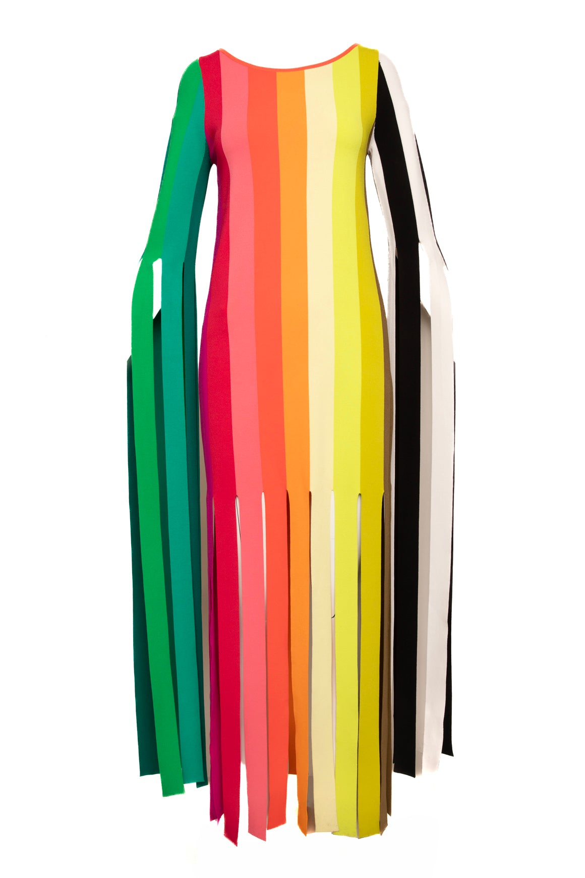 CHRISTOPHER JOHN ROGERS Rainbow Fringe Dress (Sz. S)