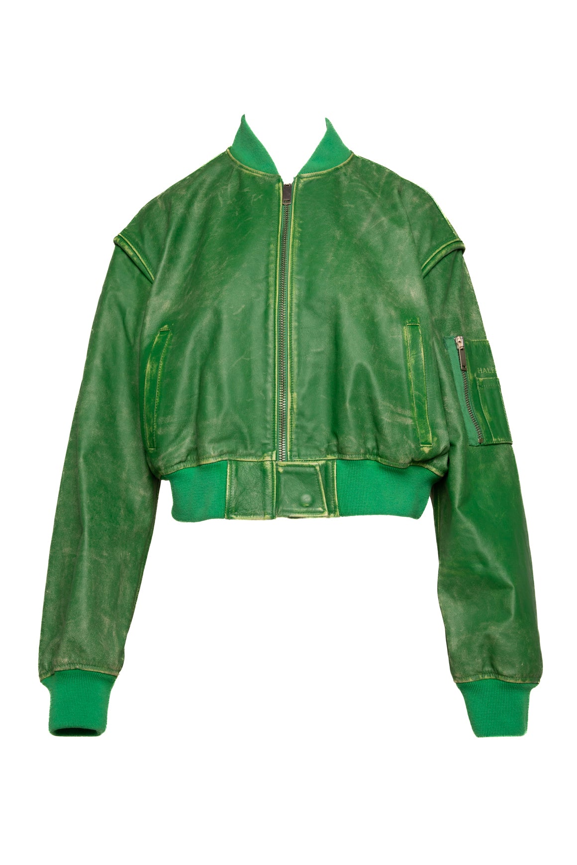 HALFBOY Green Leather Jacket (Sz. S)