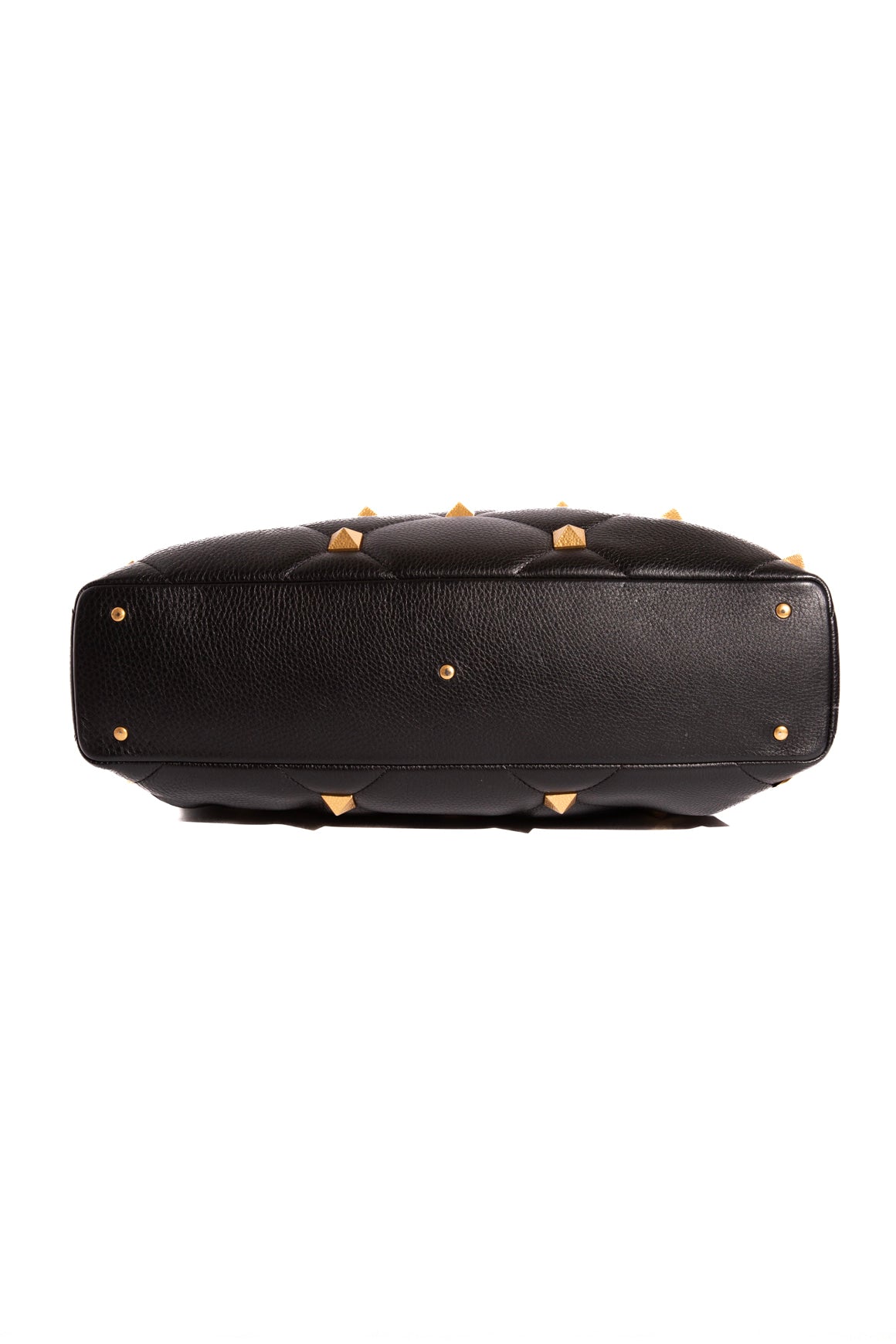 VALENTINO Black Large Rockstud Leather Roma Tote