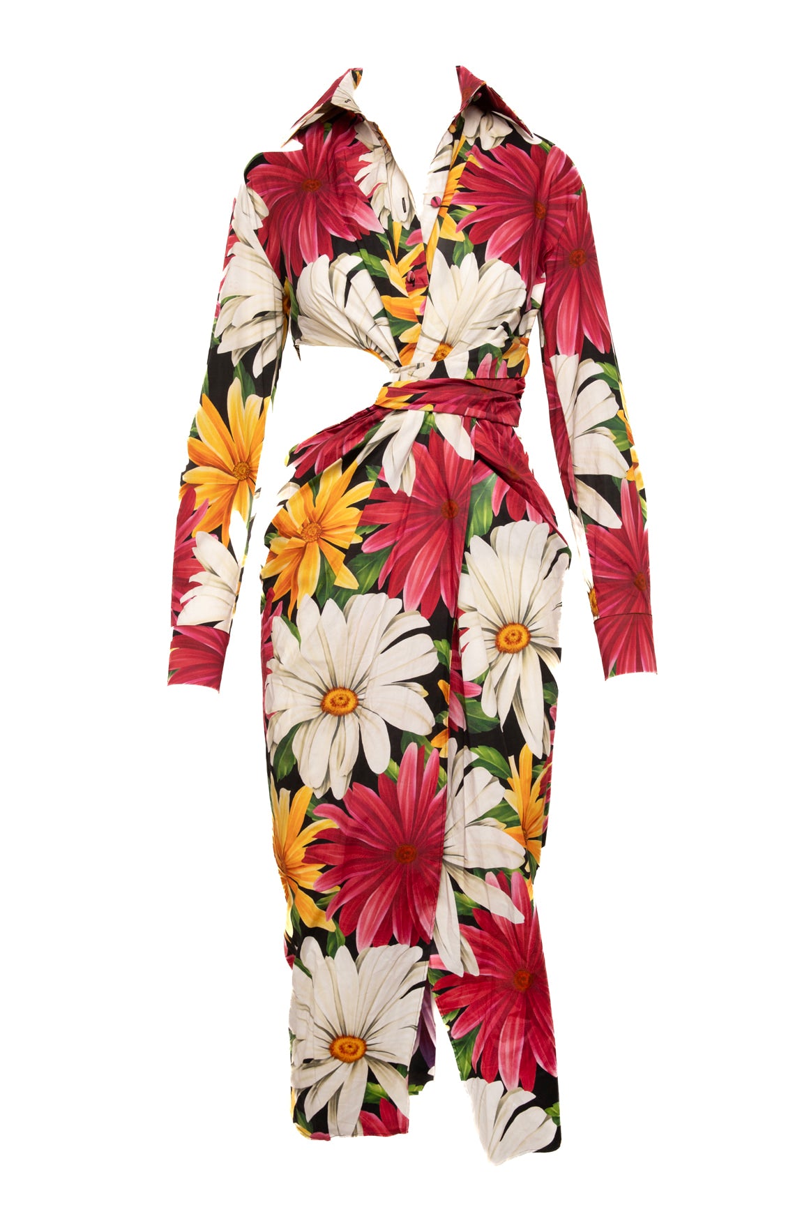 ETRO Floral Side Cut Out Shirt Dress (Sz. 42/6)