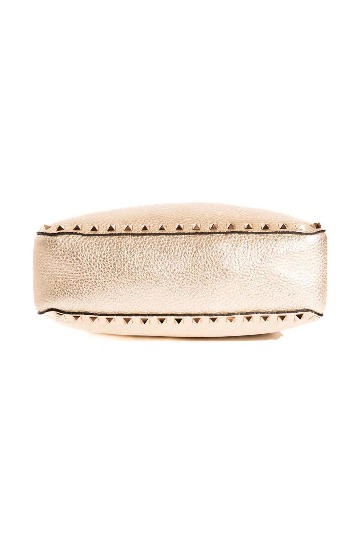 VALENTINO Gold Metallic Flip Lock Messenger Bag
