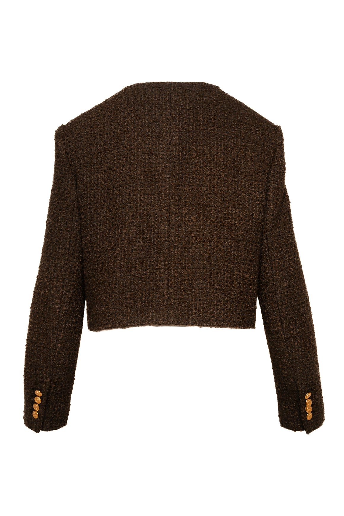 CELINE Olive Tweed Cropped Jacket (Sz. 38/2)