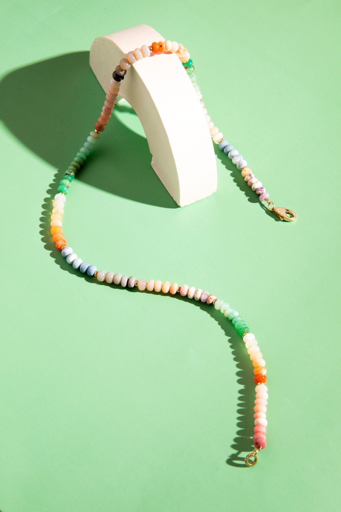 JEN HANSON Pastel Opal With 14K Pave Diamond Clasp