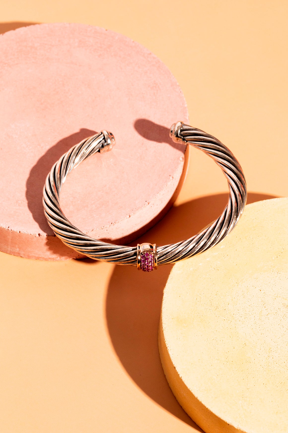 DAVID YURMAN Center Station Bracelet With Pink Sapphire