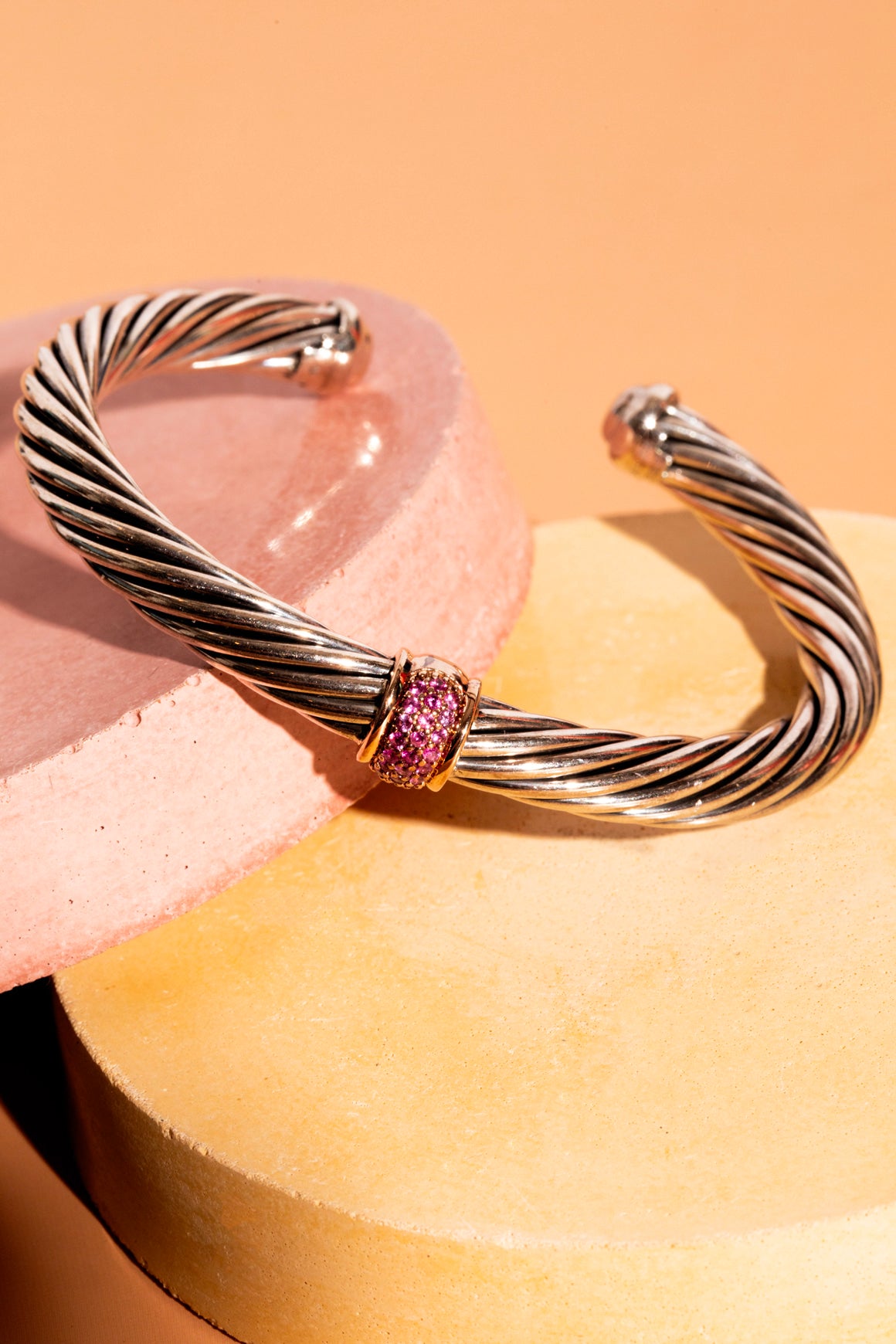 DAVID YURMAN Center Station Bracelet With Pink Sapphire