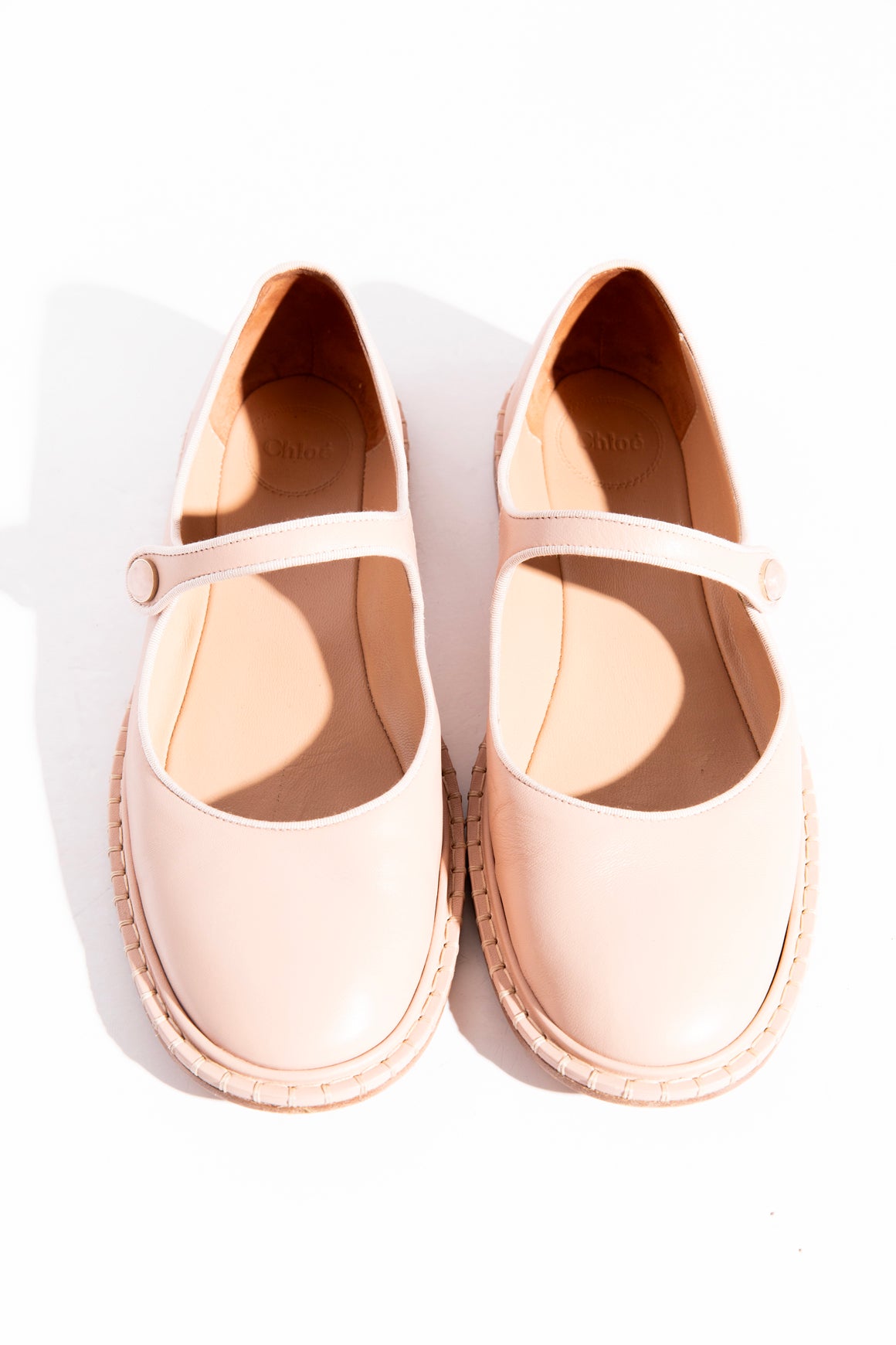 CHLOE Light Pink Leather Mary-Janes (Sz. 40)