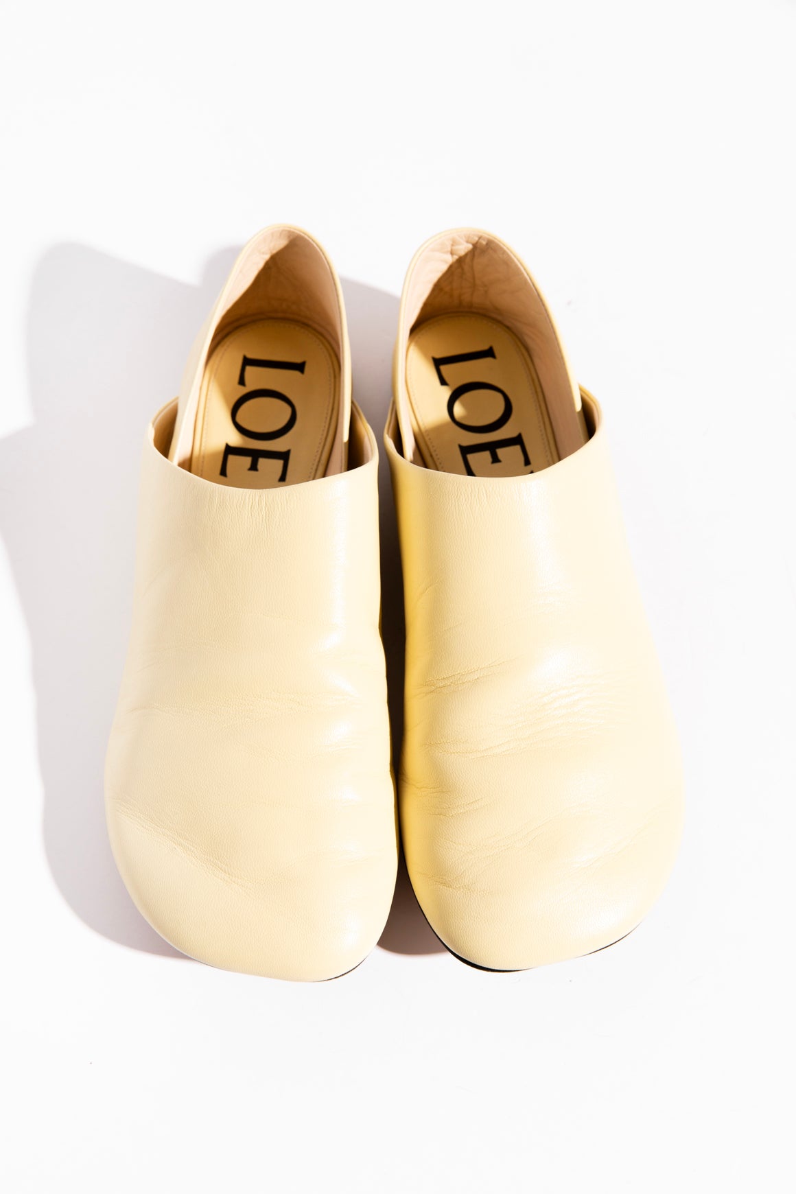 LOEWE Yellow "Toy" Calfskin Glove Slippers (Sz. 40)