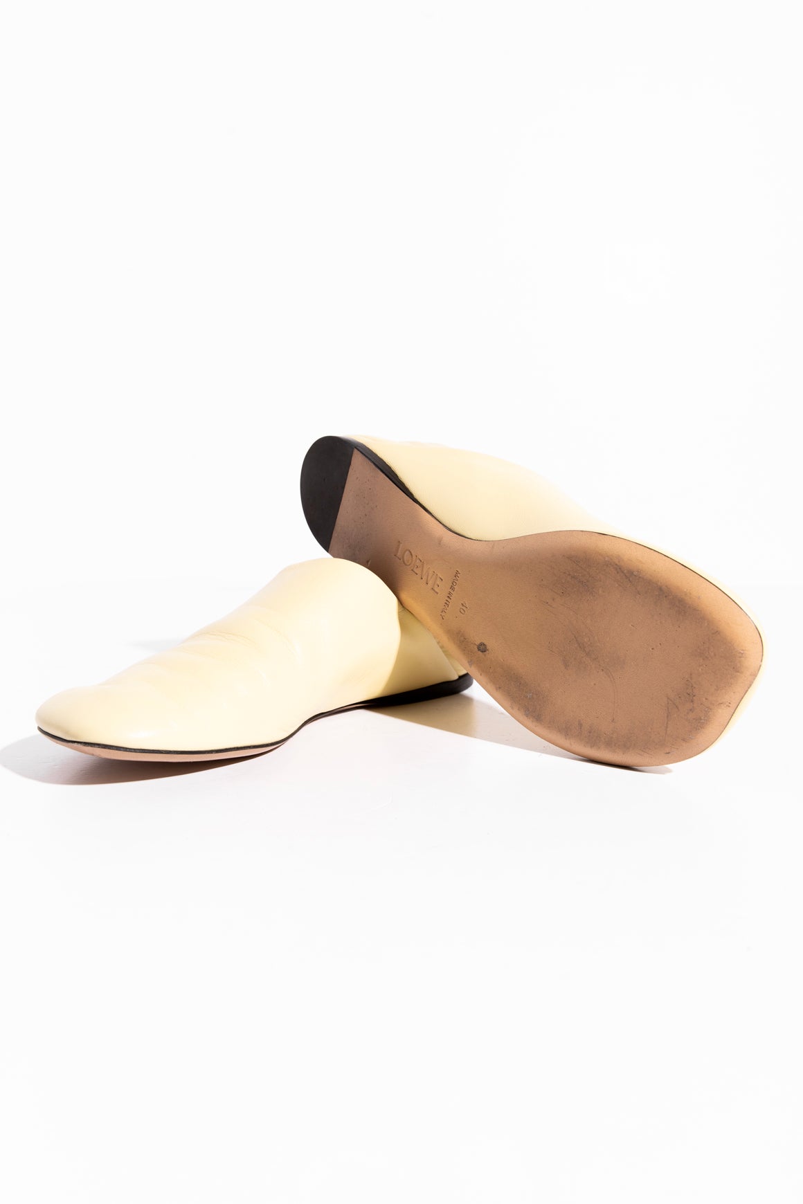 LOEWE Yellow "Toy" Calfskin Glove Slippers (Sz. 40)