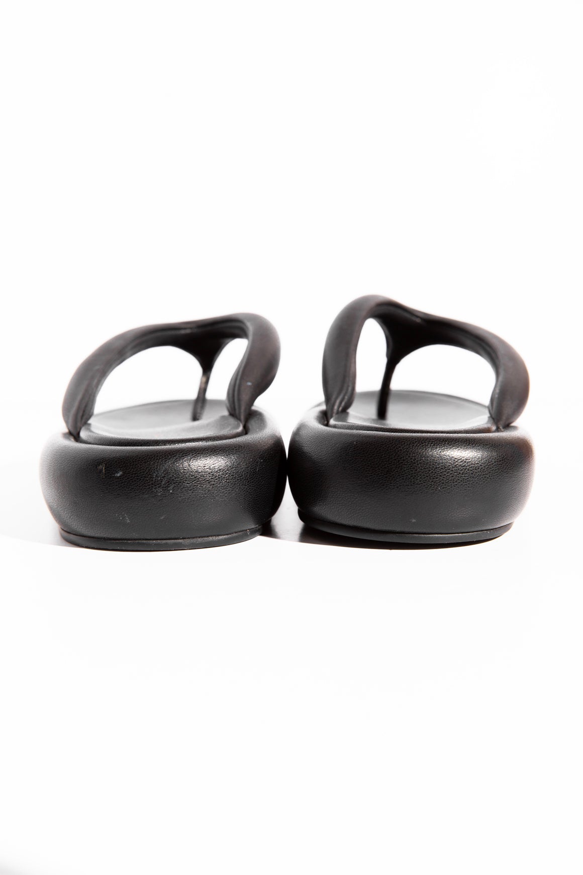 THE ROW Black Padded Ginza Flip Flops (Sz. 37)