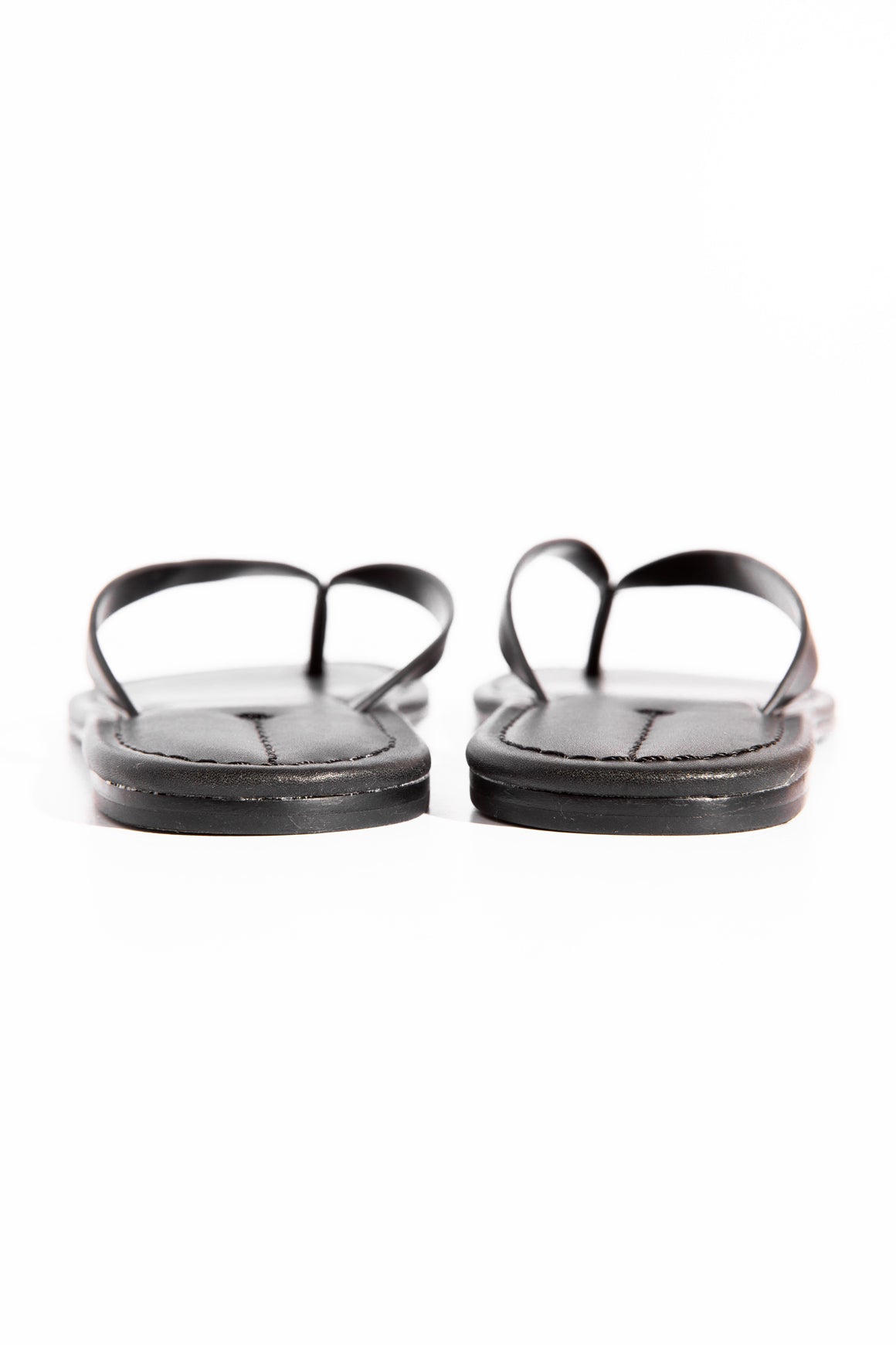 THE ROW Black Leather Flip Flops (Sz. 38)