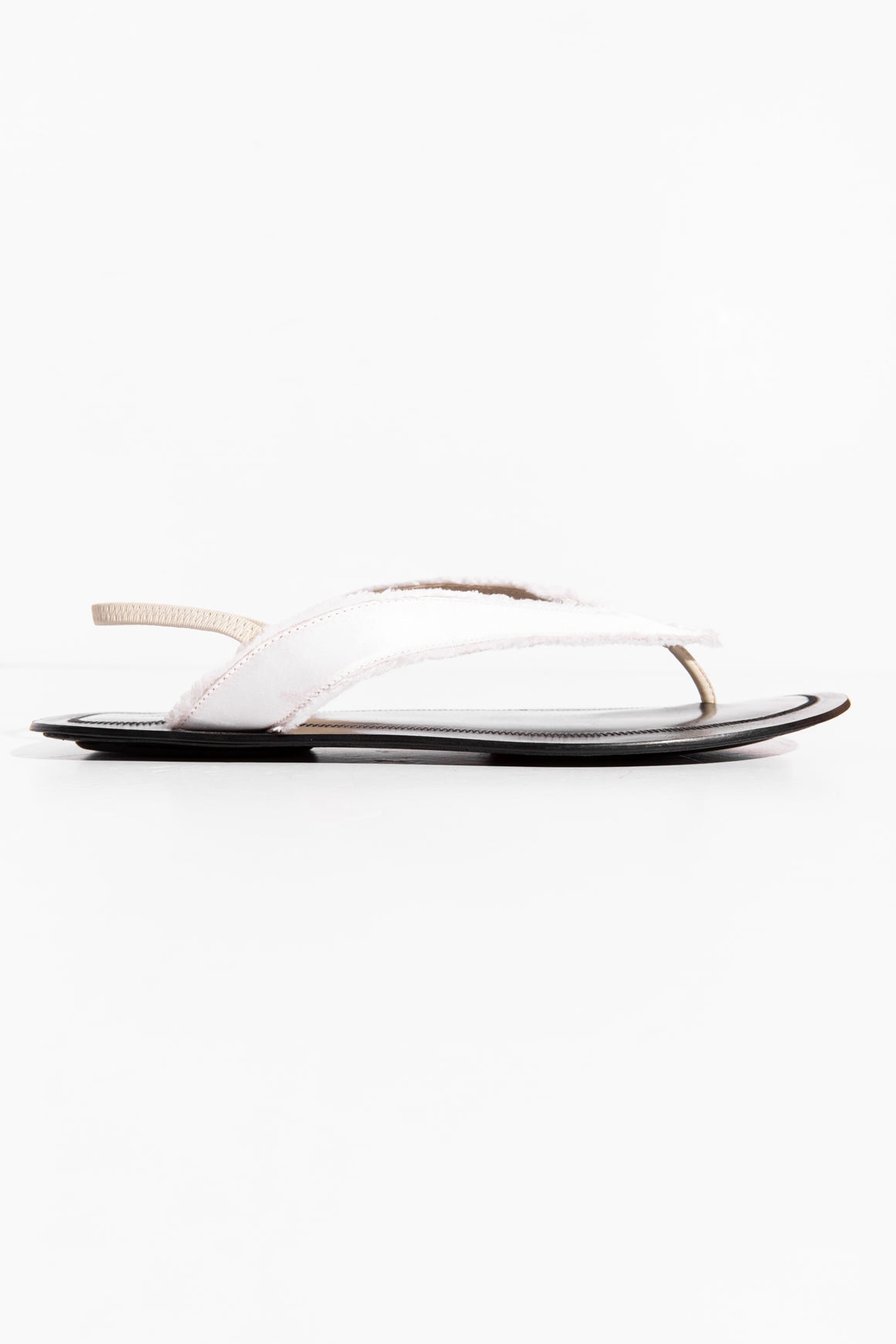 THE ROW "Fray" White and Black Thong Sandals (Sz. 40)