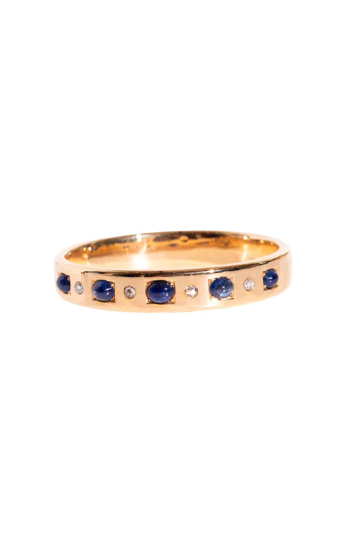 14k Gold Sapphire & Diamond Hinge Cuff