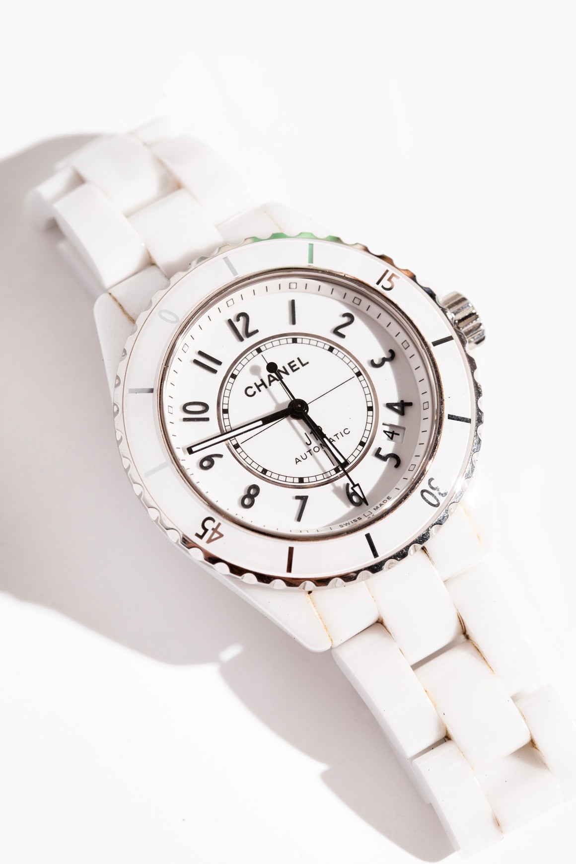 CHANEL White Ceramic J-12 Automatic Watch