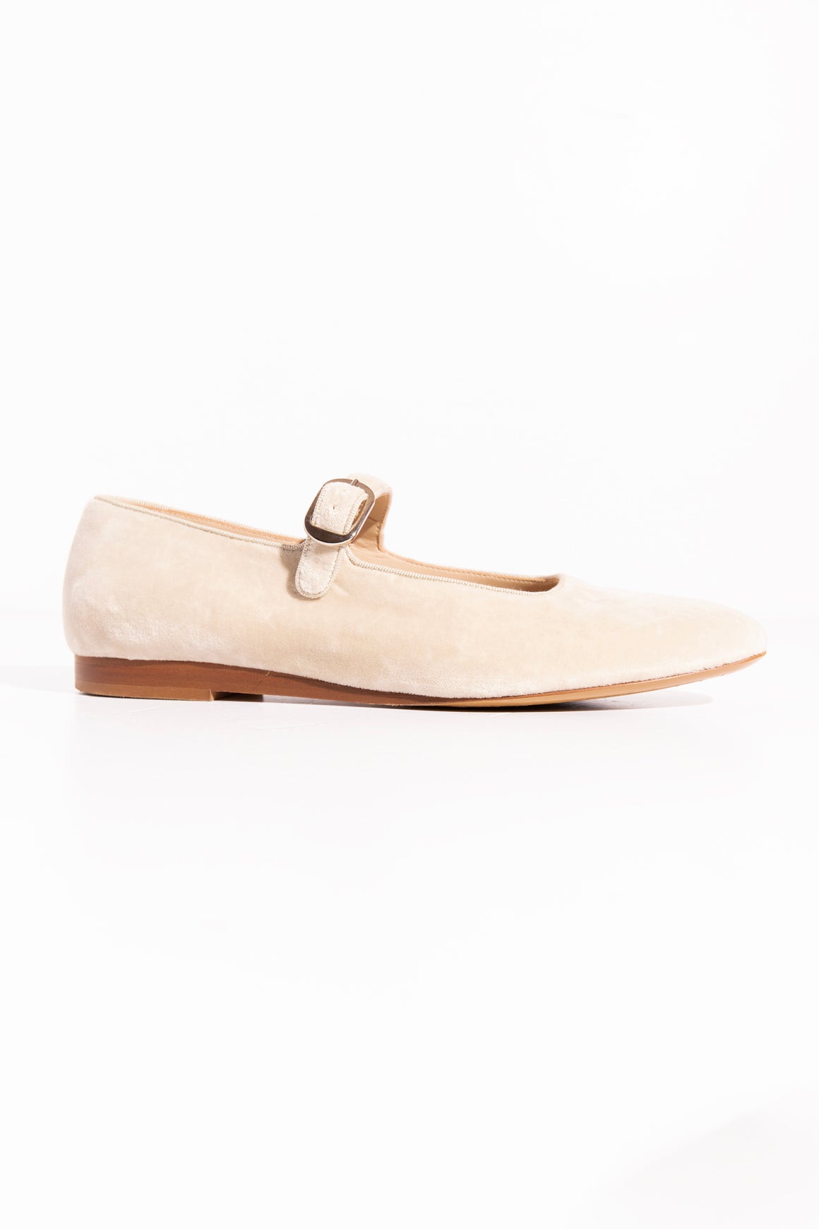 LE MONDE BERYL Taupe Velvet Maryjanes (Sz. 39)