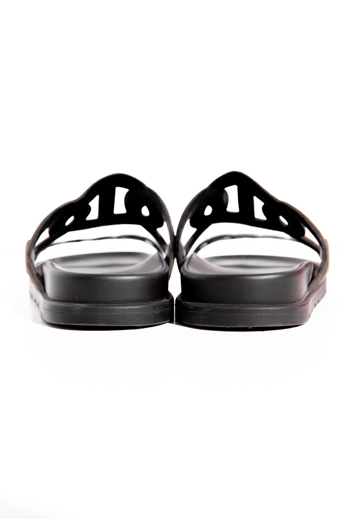HERMES Olive & Silver Extra Sandals (Sz. 36)