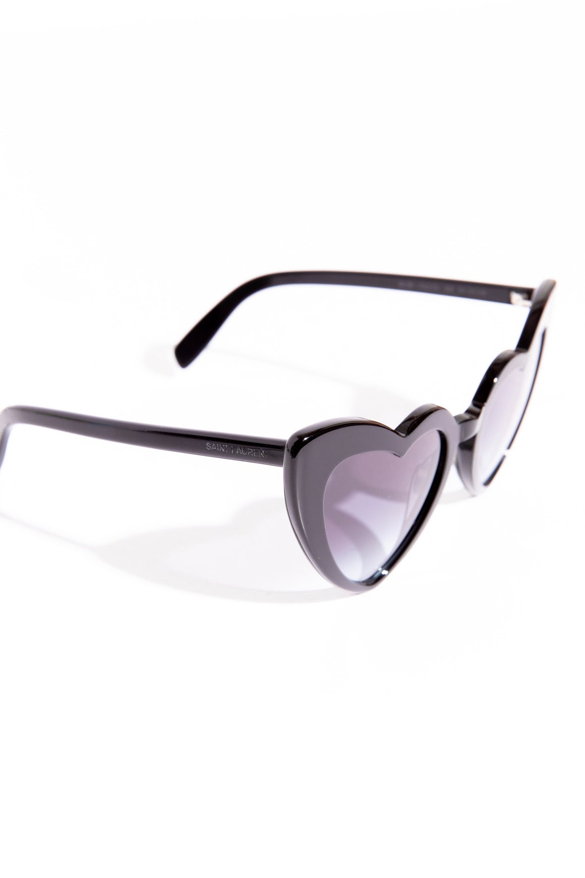 SAINT LAURENT Black Heart Cat Eye Sunglasses