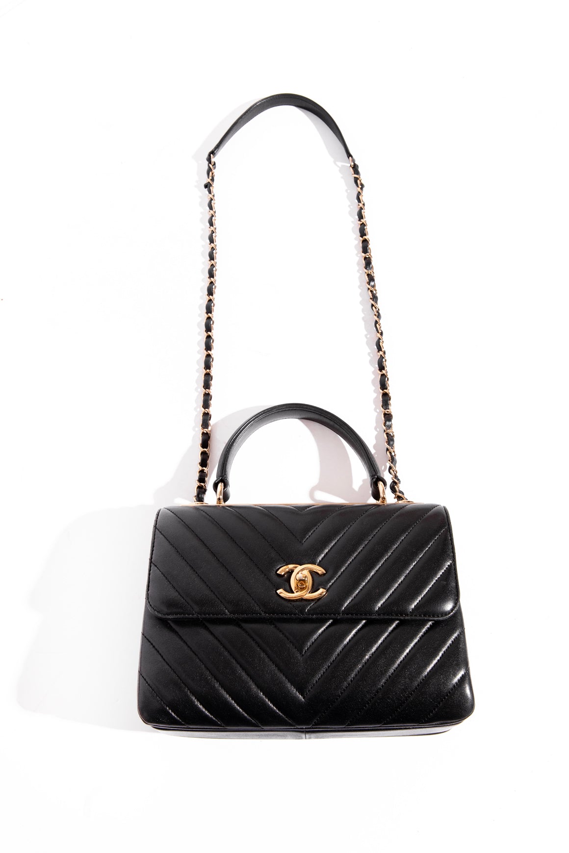 CHANEL 2019 Black Small CC Trendy Top Handle Bag