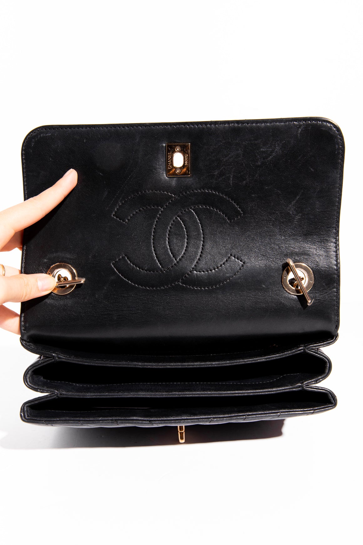 CHANEL 2019 Black Small CC Trendy Top Handle Bag