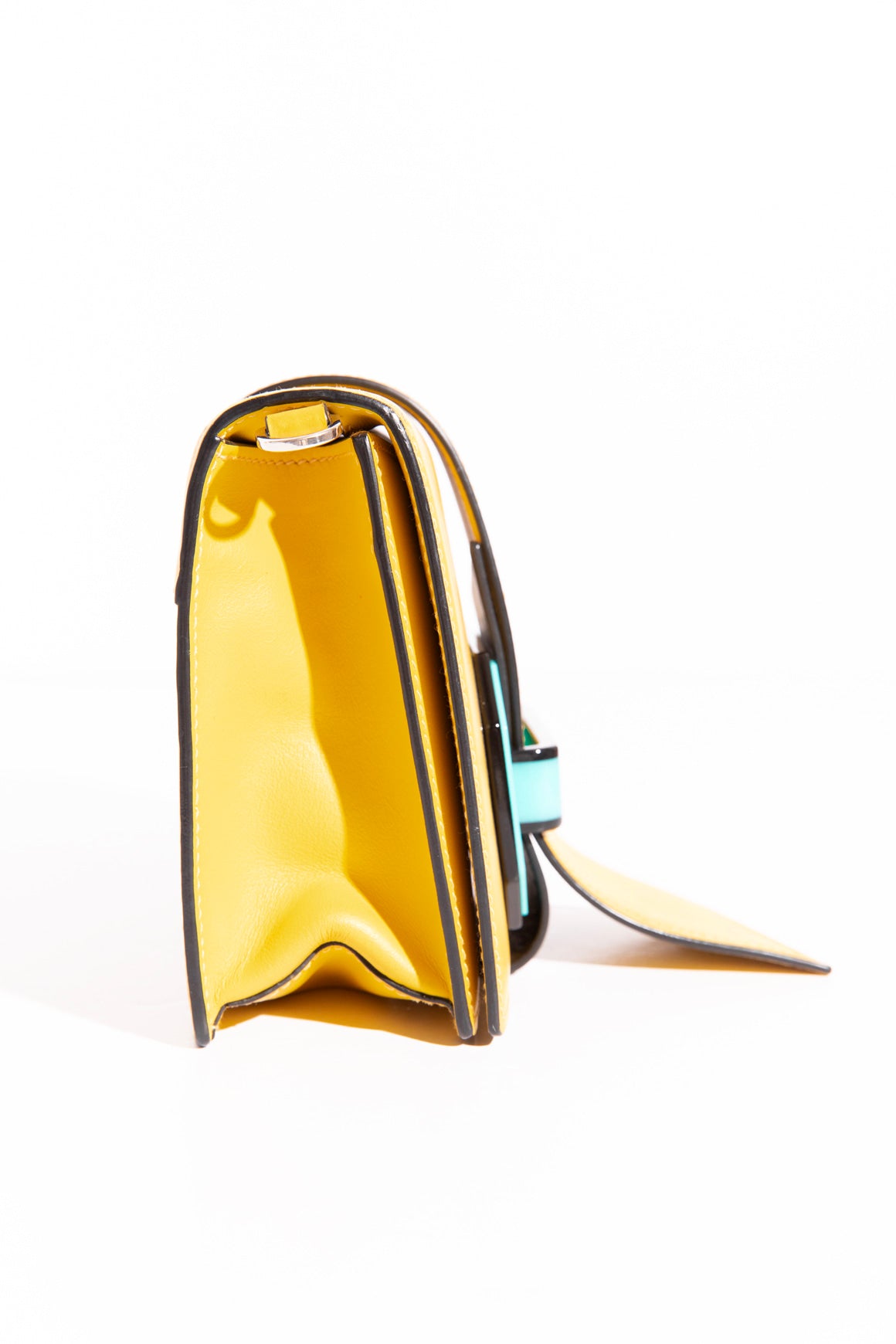 PRADA Yellow Plex Ribbon Geometric Bag
