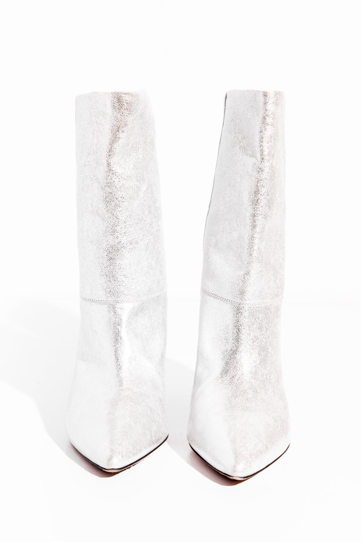 ISABEL MARANT Silver Pointed Boots (Sz.38)