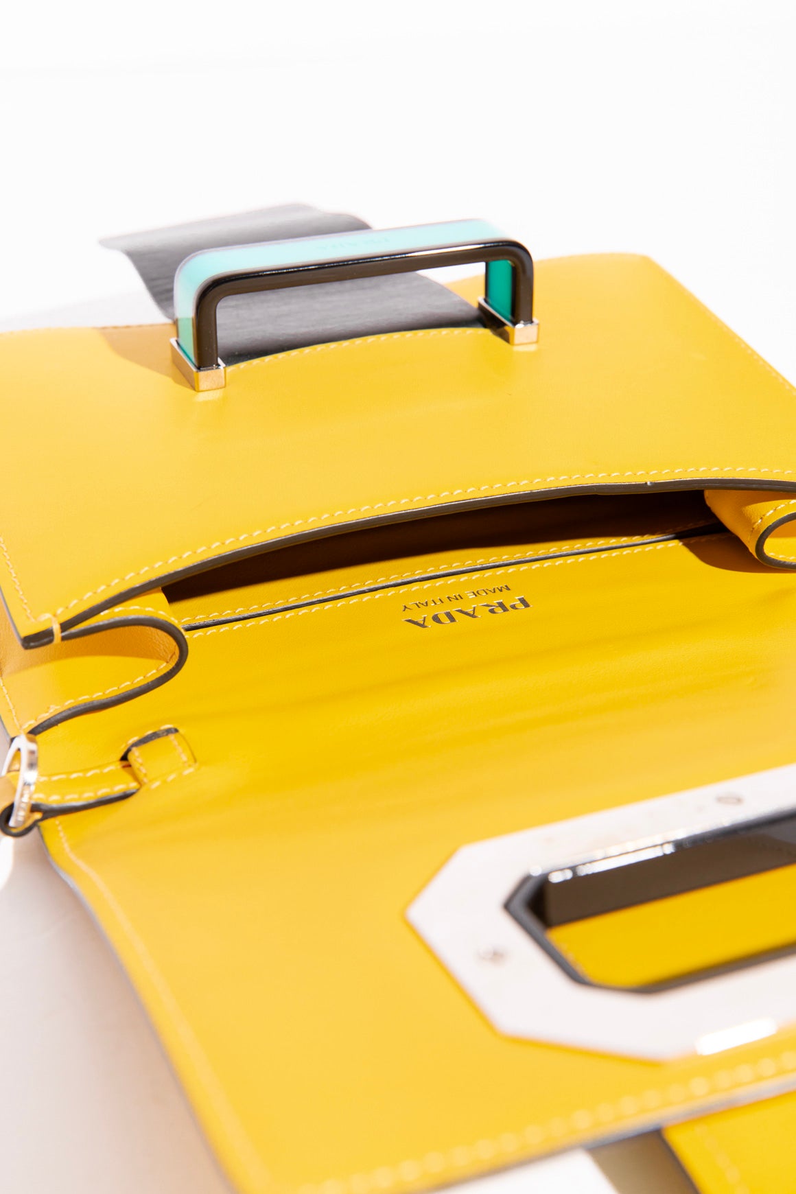 PRADA Yellow Plex Ribbon Geometric Bag