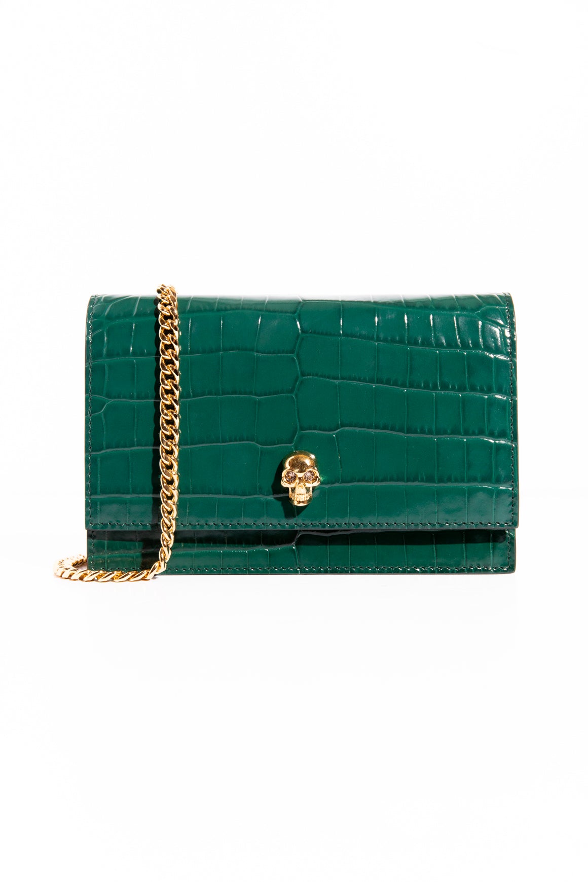 ALEXANDER MCQUEEN Emerald Skull Mini Bag