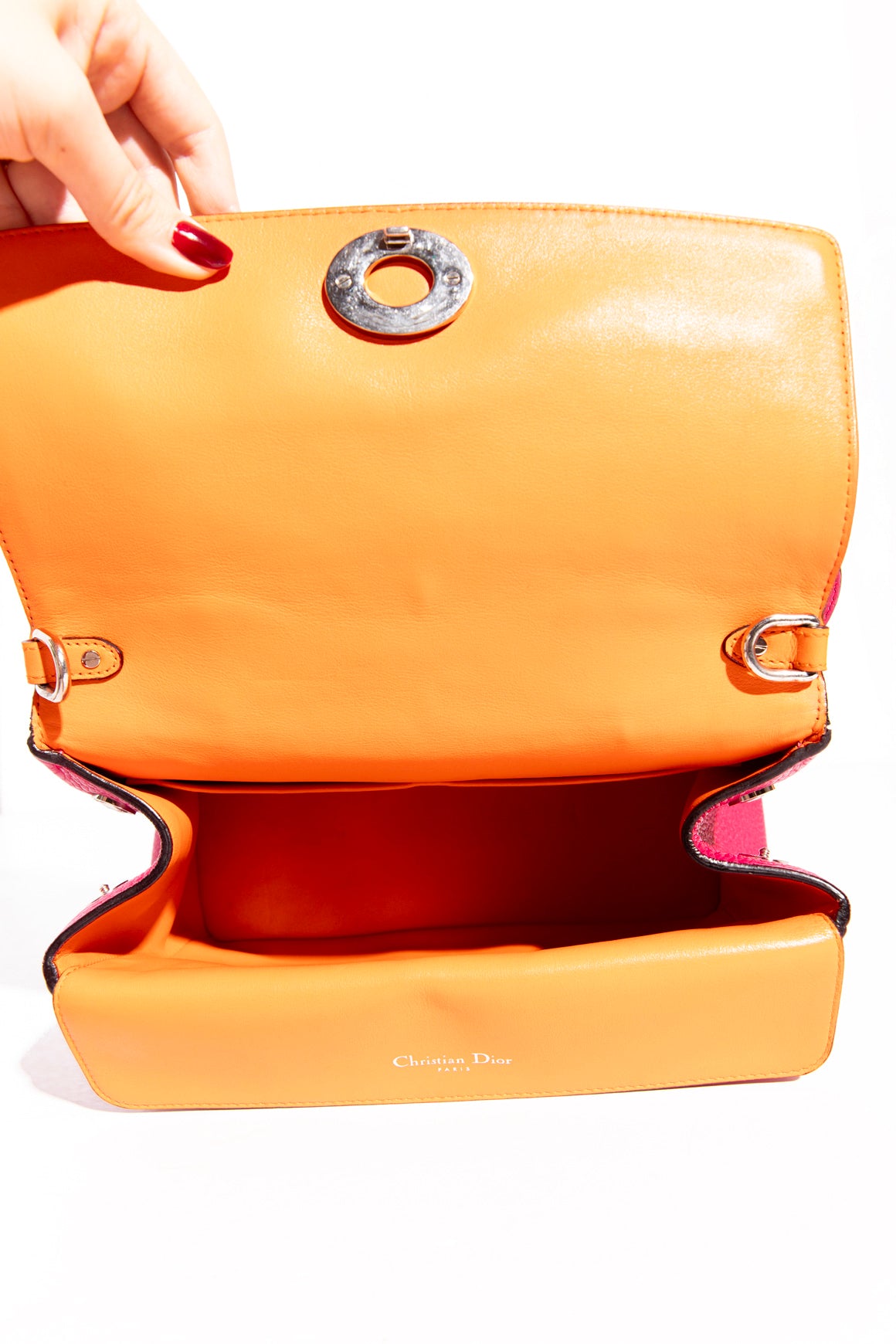 CHRISTIAN DIOR Hot Pink Pebbled Be Dior Bag