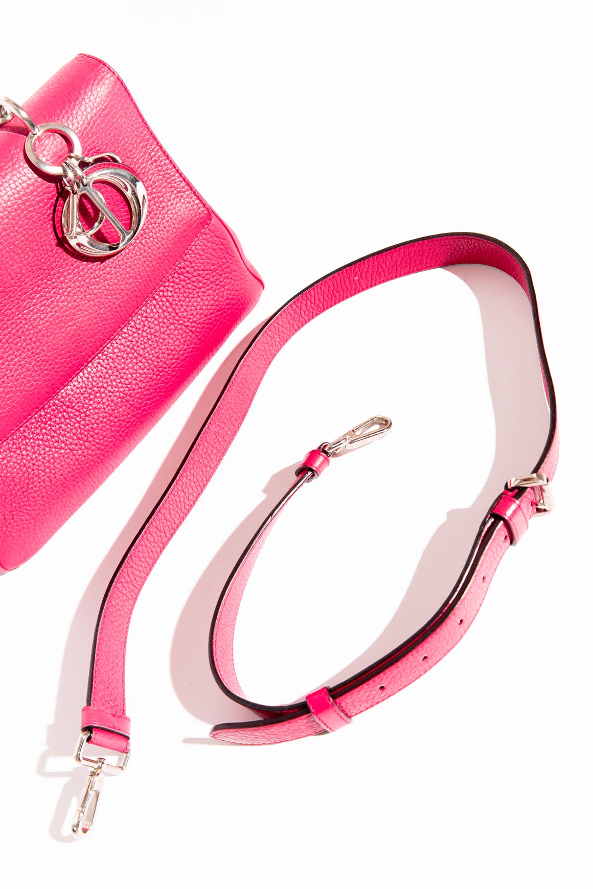 CHRISTIAN DIOR Hot Pink Pebbled Be Dior Bag