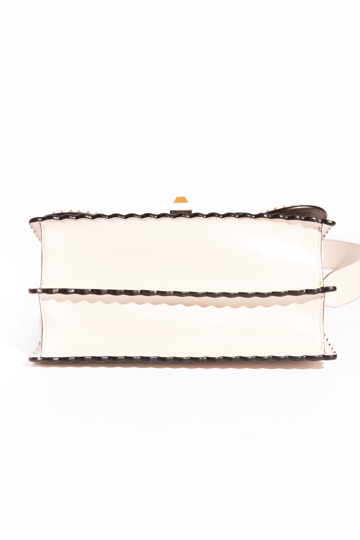 FENDI Cream Studded Embroidered Kan Bag