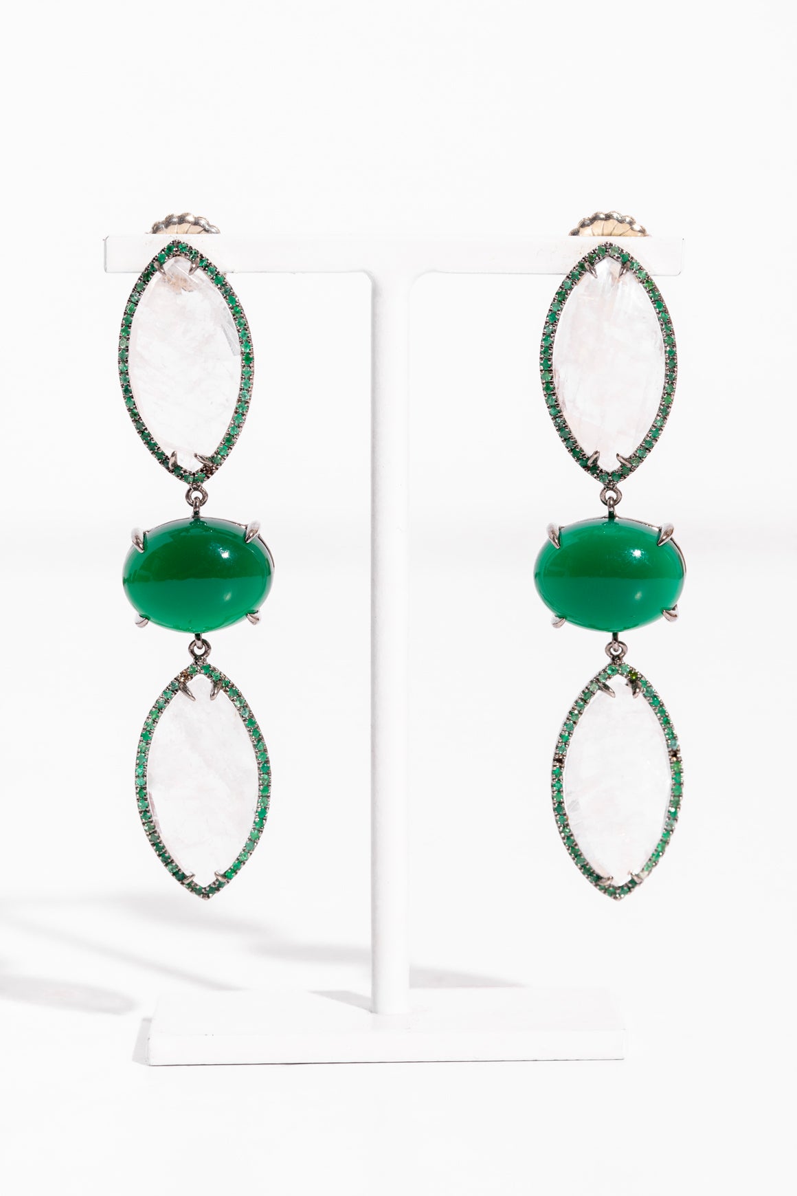 MEREDITH MARKS Quartz & Labradorite Drop Earrings