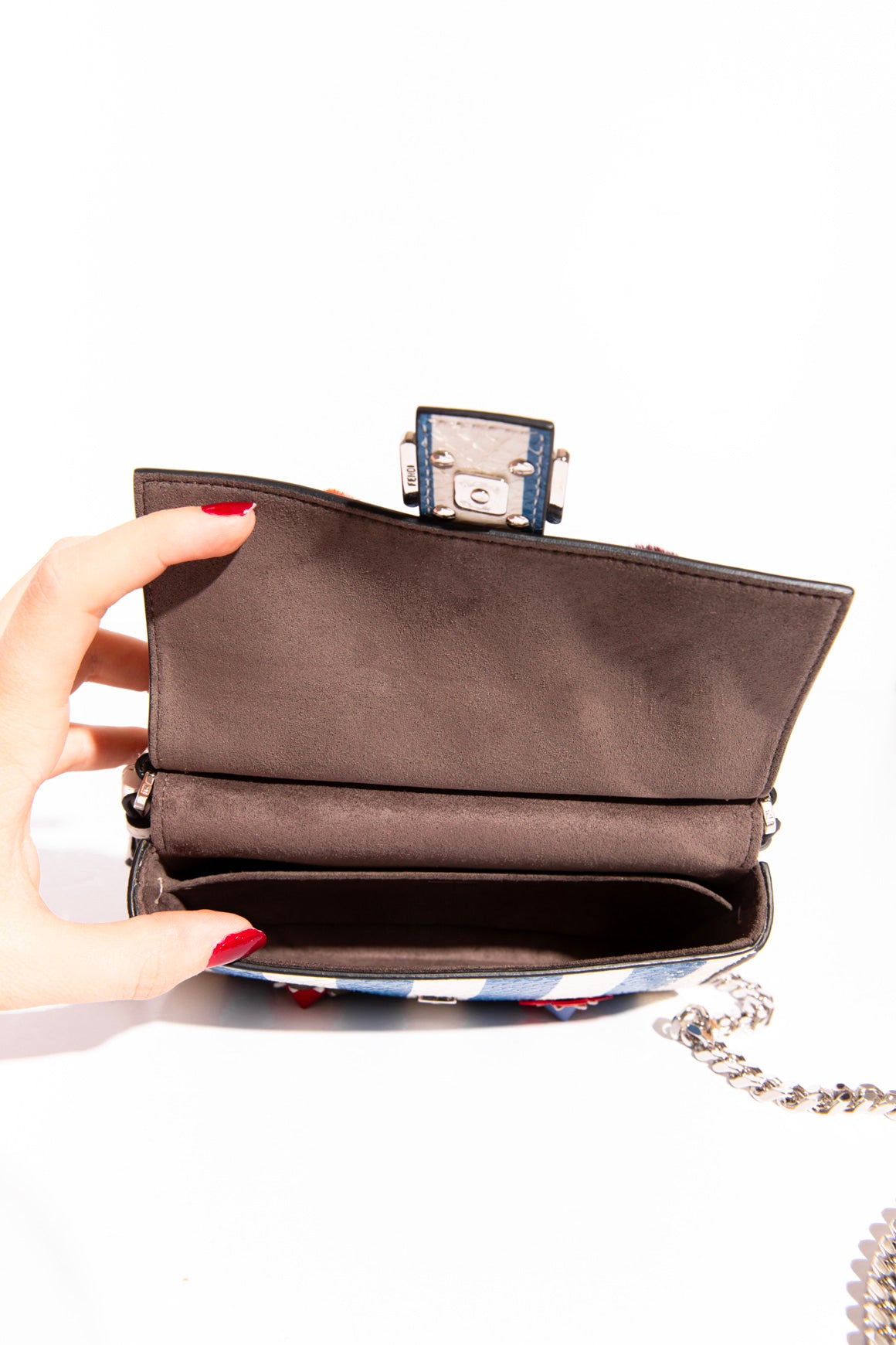 FENDI Flowerland Snake Double Micro Baguette Bag