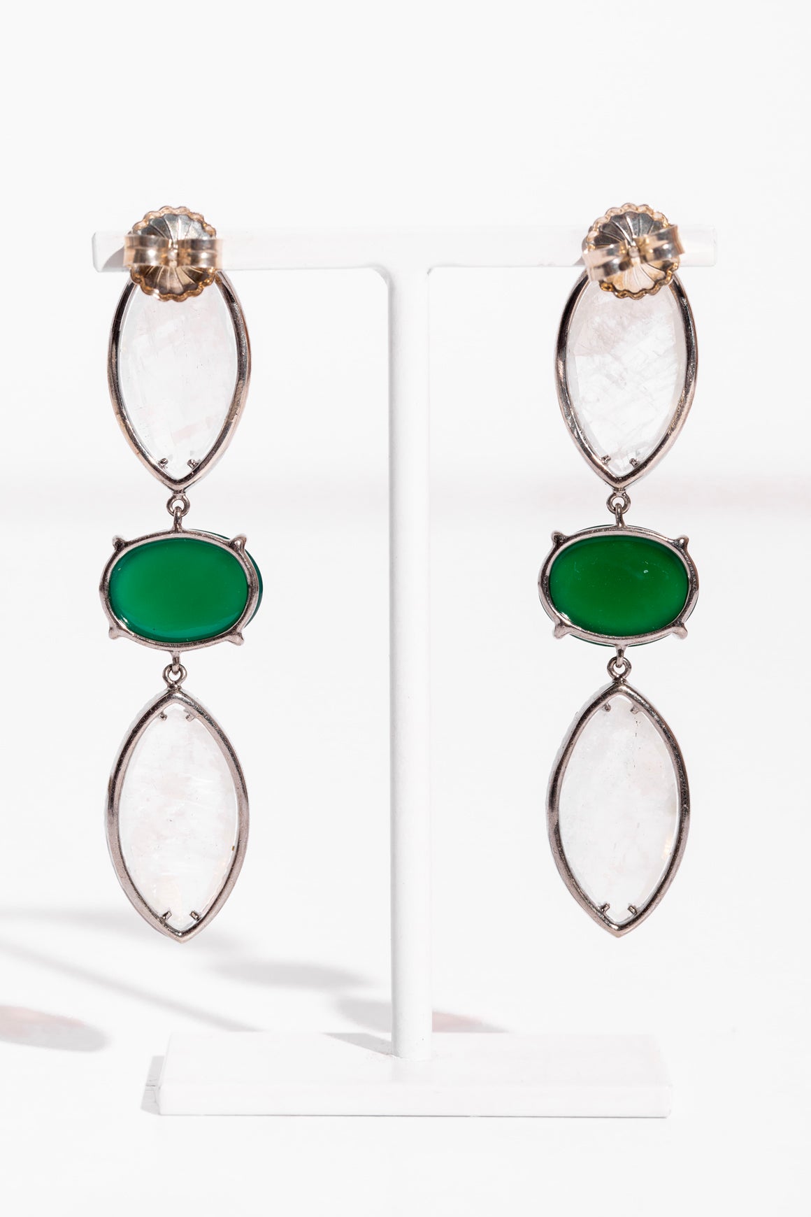 MEREDITH MARKS Quartz & Labradorite Drop Earrings